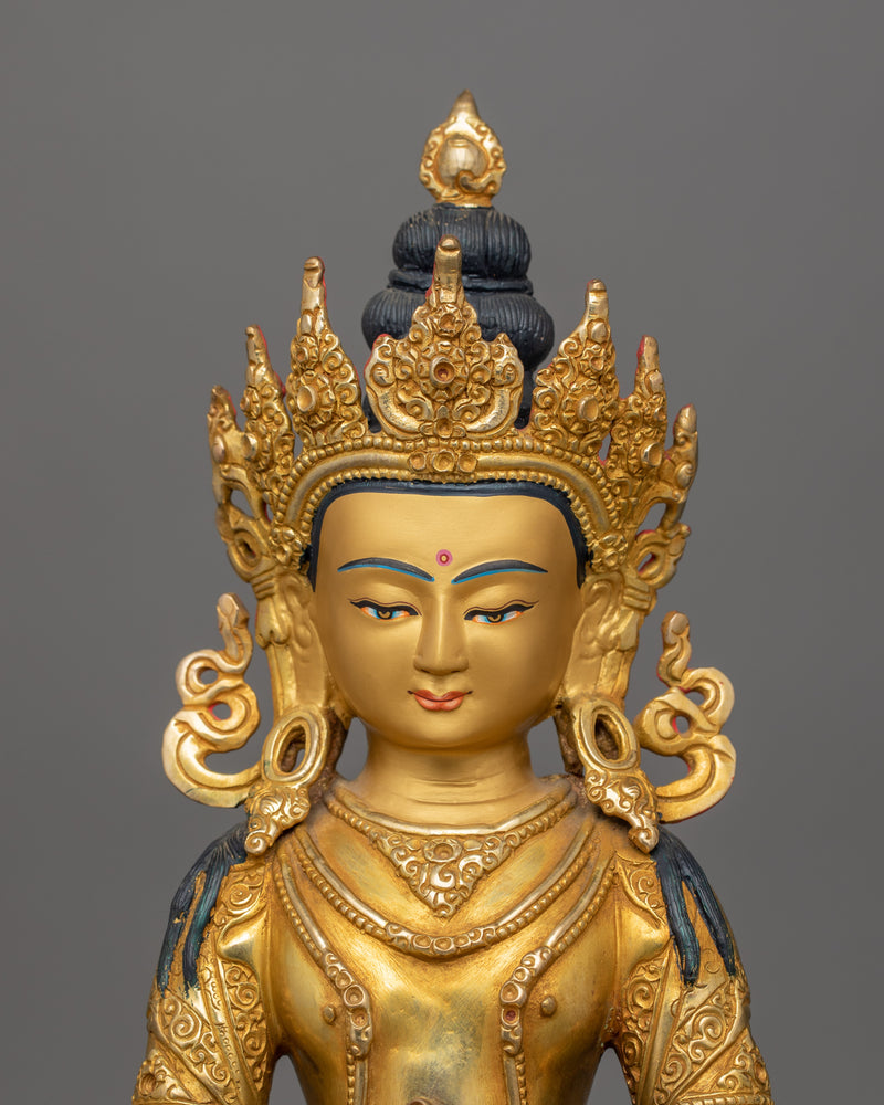Enlightened Buddha Amitayus Sculpture | The Deity of Infinite Life