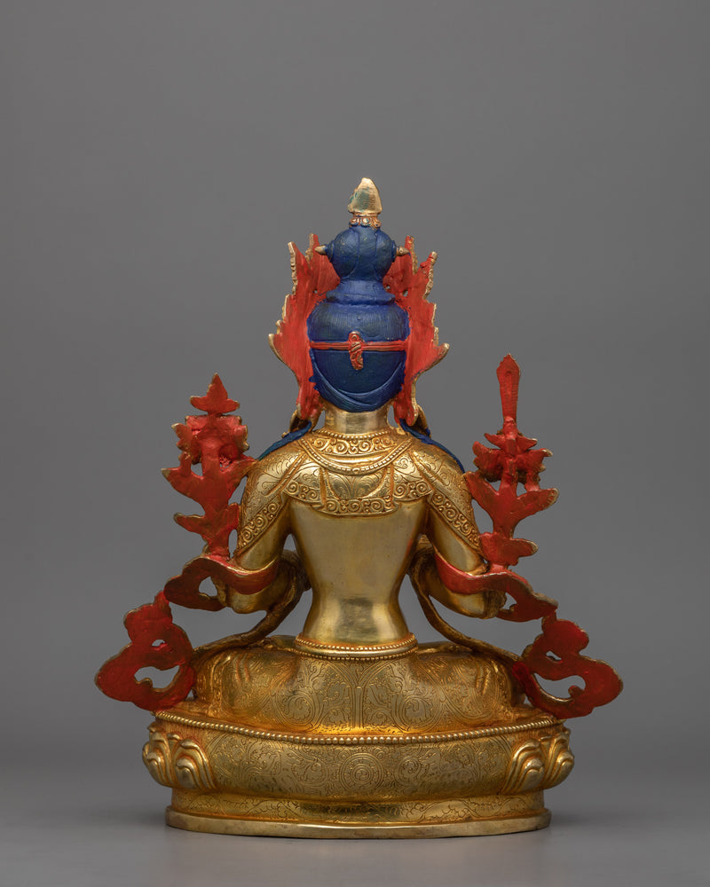 Sacred Bodhisattva of Wisdom Manjughosa Statue | Embodiment of Knowledge