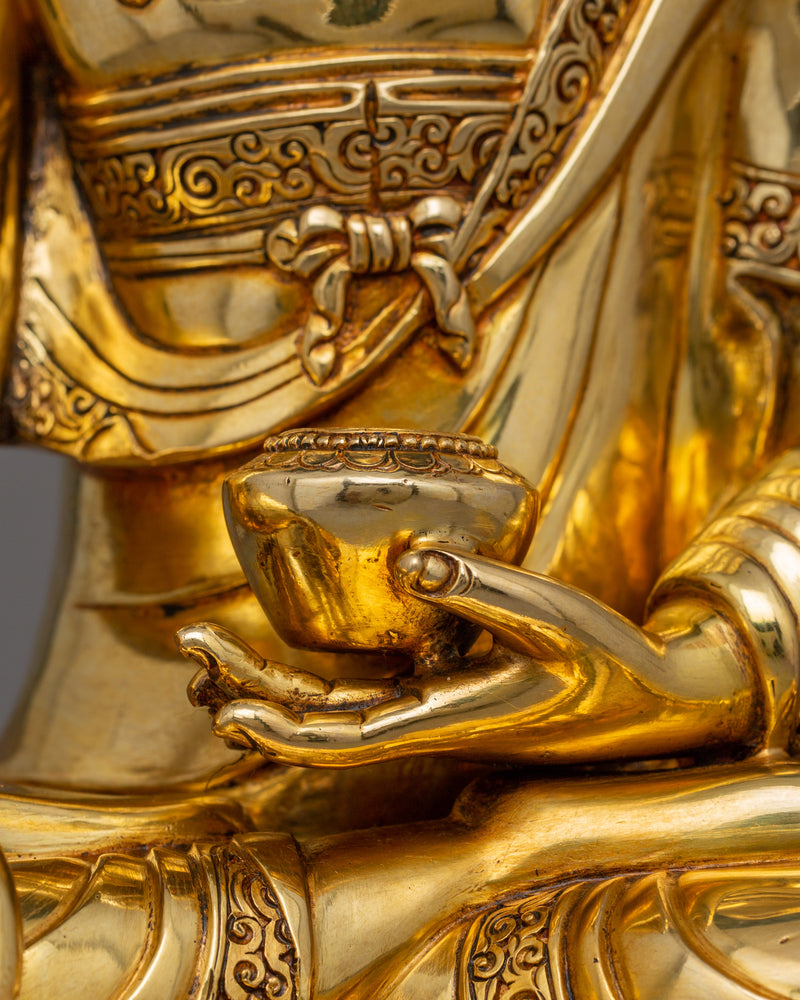 First historical Buddha Shakyamuni Statue | 24K Gold Gilded Sculpture