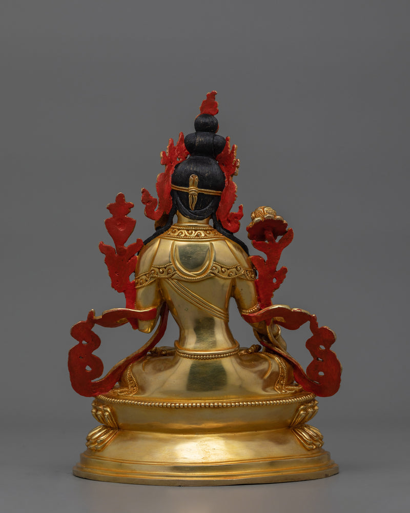Himalayan Buddhist Deity White Tara Figurine | Goddess of Healing and Spiritual Protection
