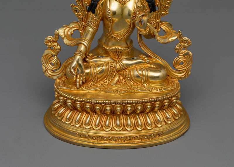 Himalayan Buddhist Deity White Tara Figurine | Goddess of Healing and Spiritual Protection