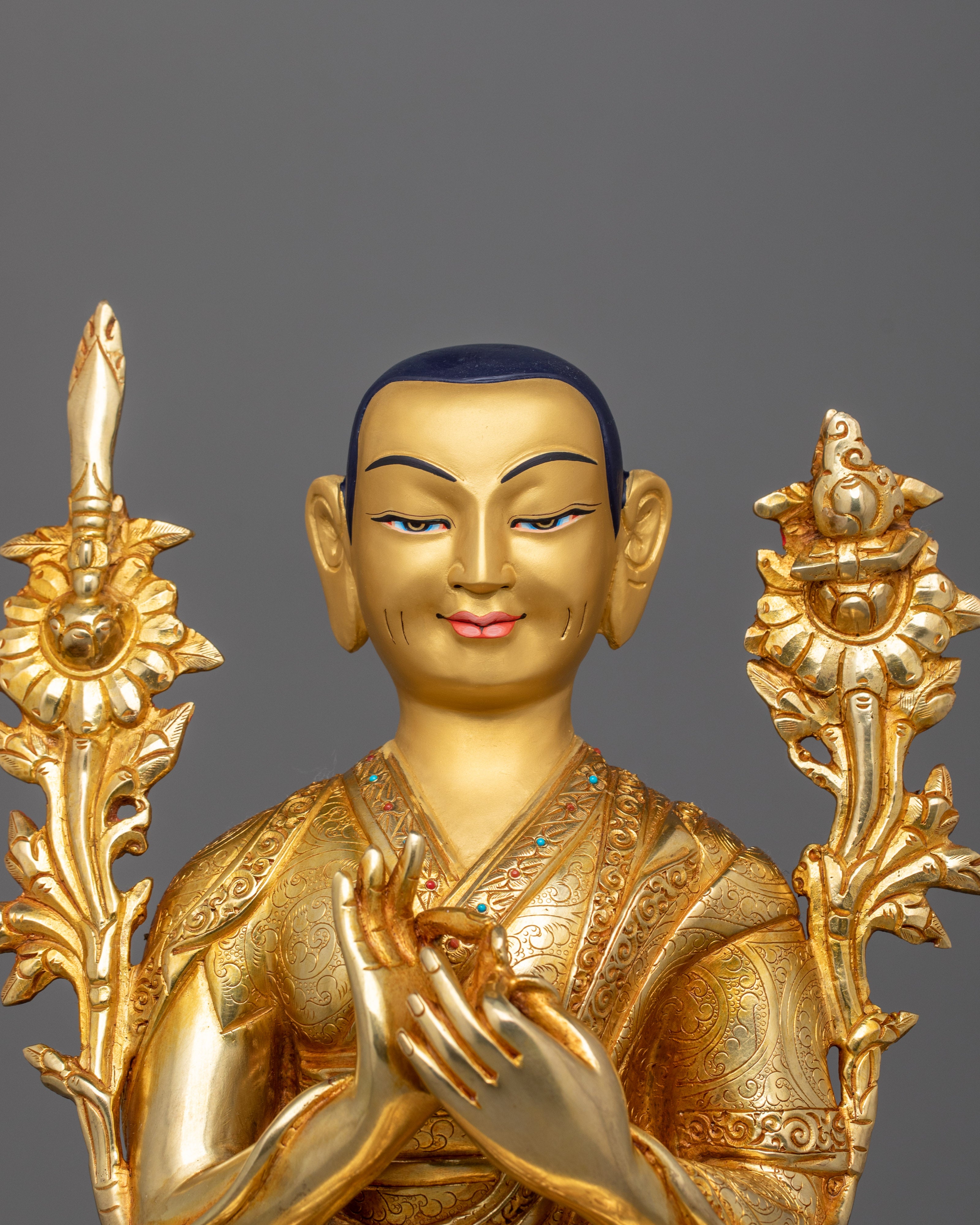 Himalayan Tsongkhapa Trio Set Statue | Spiritual Masters of Tibetan Buddhism