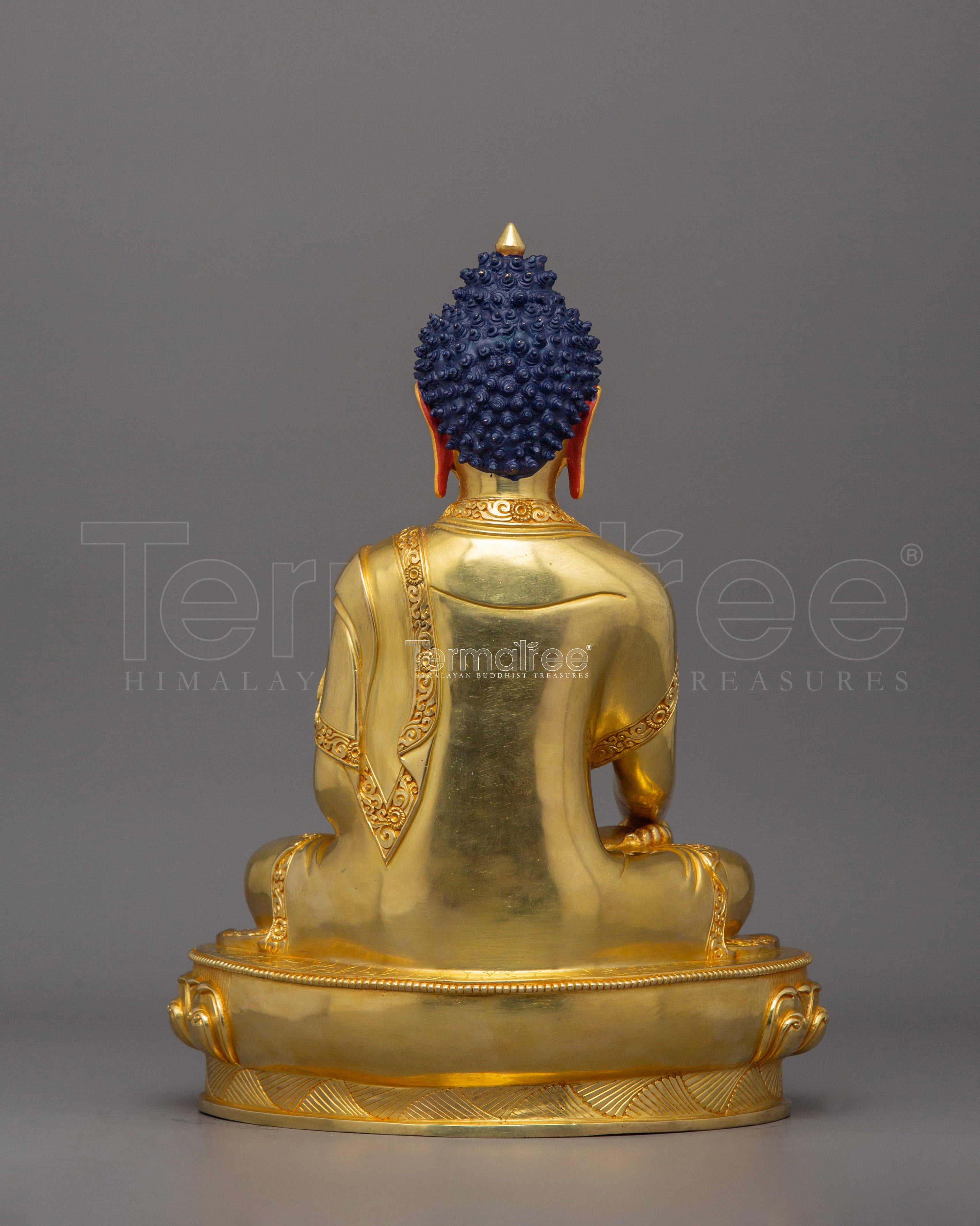 Handmade Enlightened Tibetan Buddha Shakyamuni Statue | Nepalese Artwork