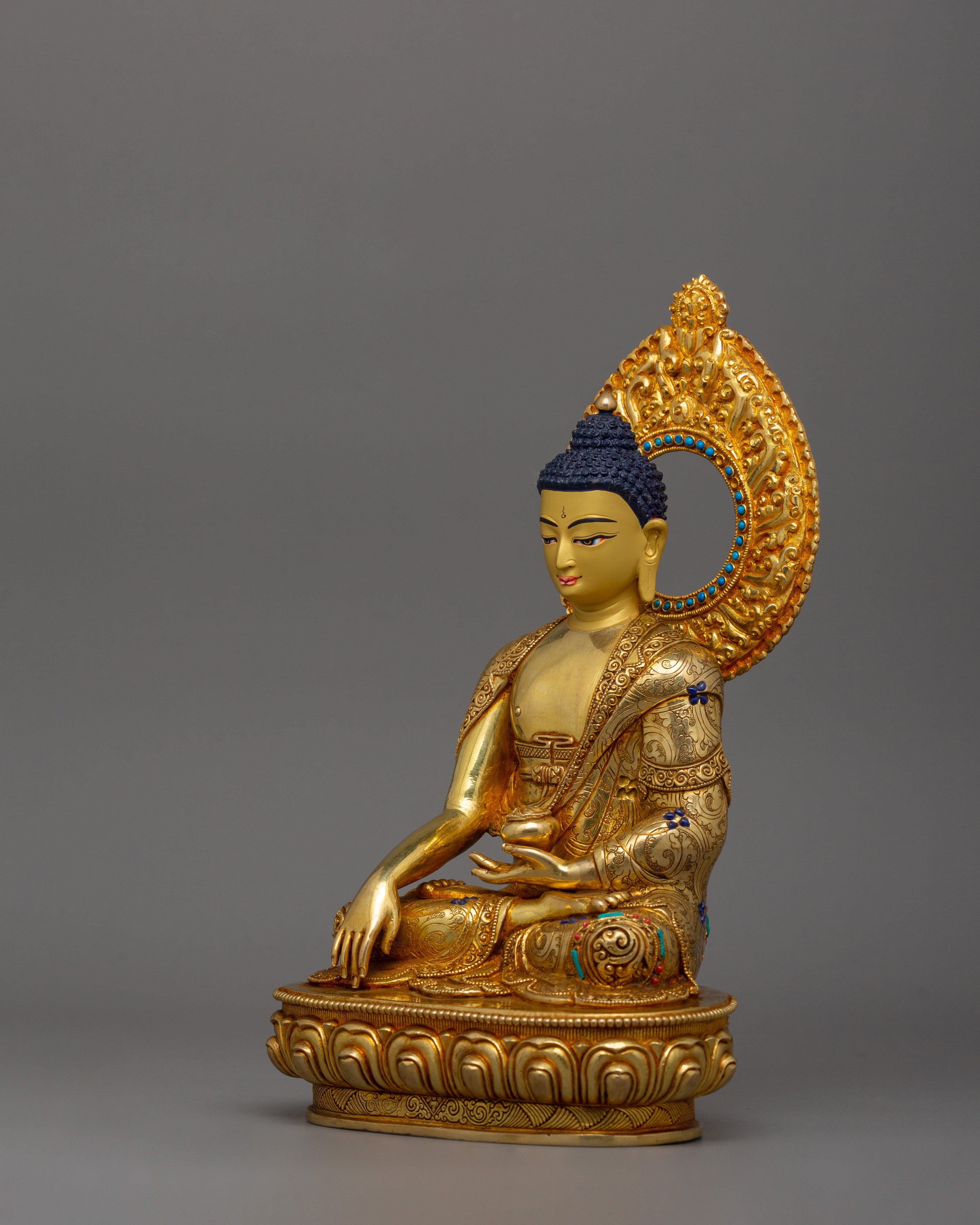 Tibetan Figurine of Buddhist Deity Shakyamuni Buddha | The Enlightened Dharma Teacher