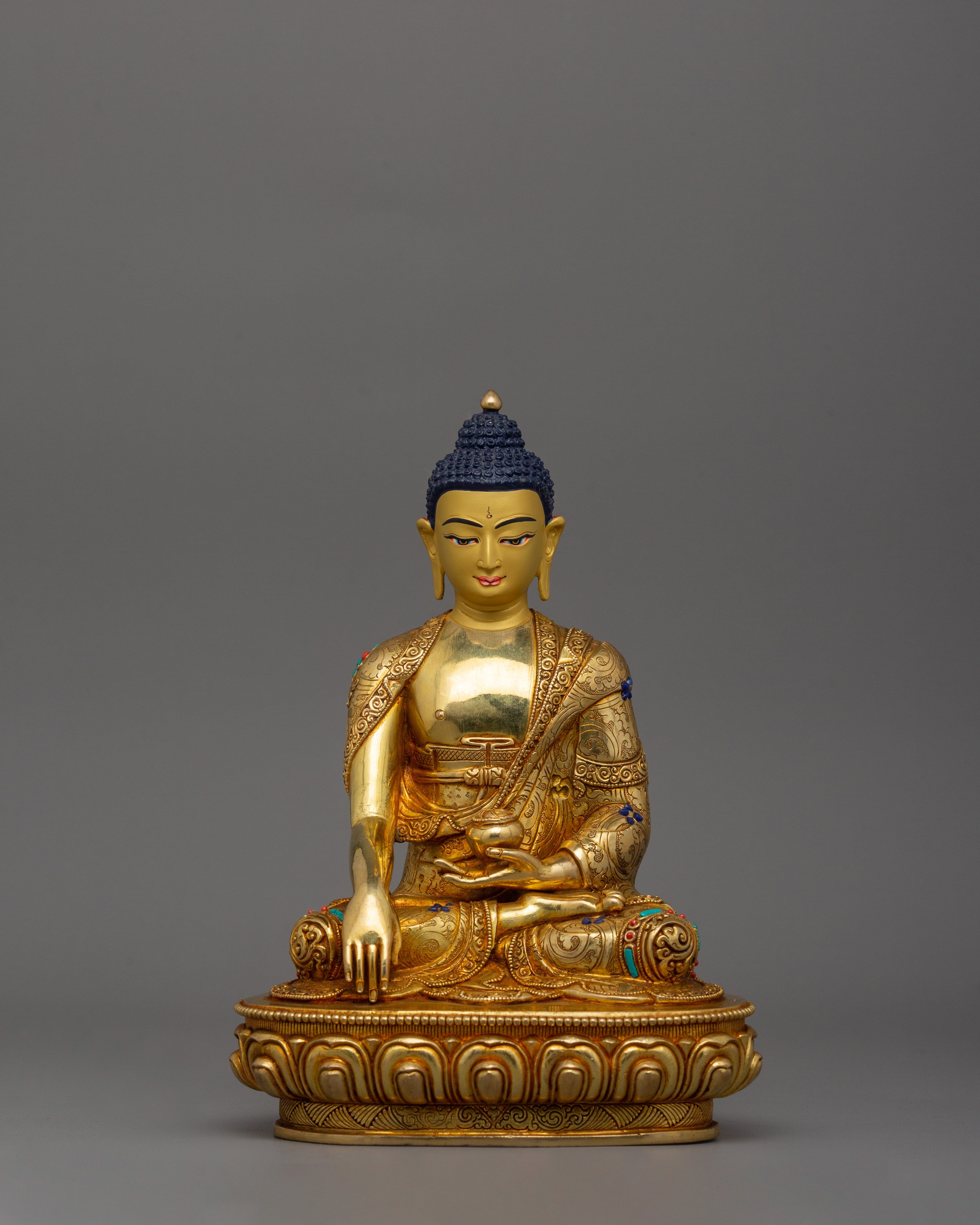 Tibetan Figurine of Buddhist Deity Shakyamuni Buddha | The Enlightened Dharma Teacher