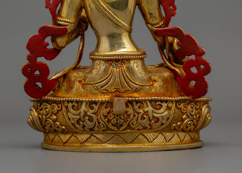 Tibetan Statue of Seven-Eyes Deity White Tara | Goddess of Compassion and Healing