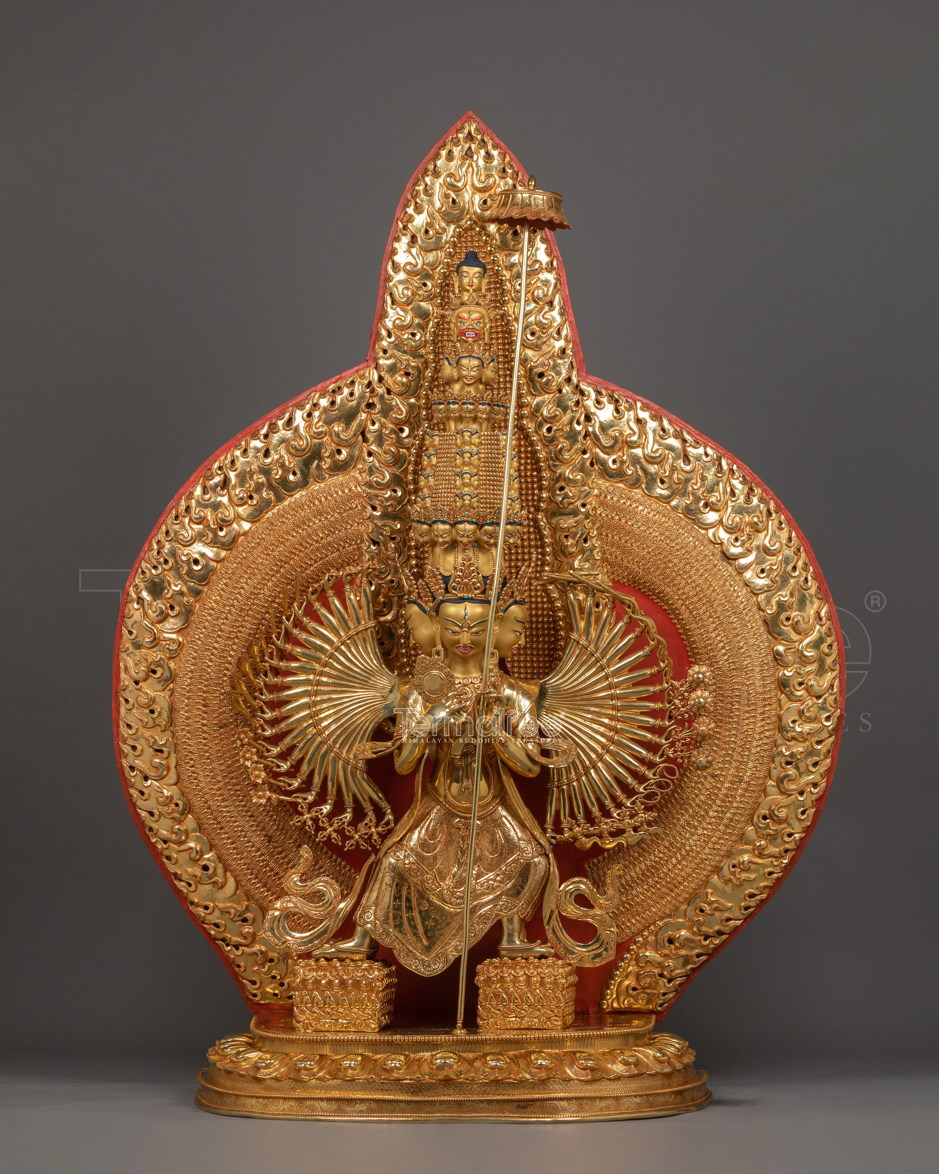 Handmade 1000-Armed Dukar Figurine | The Protector Deity of Compassion