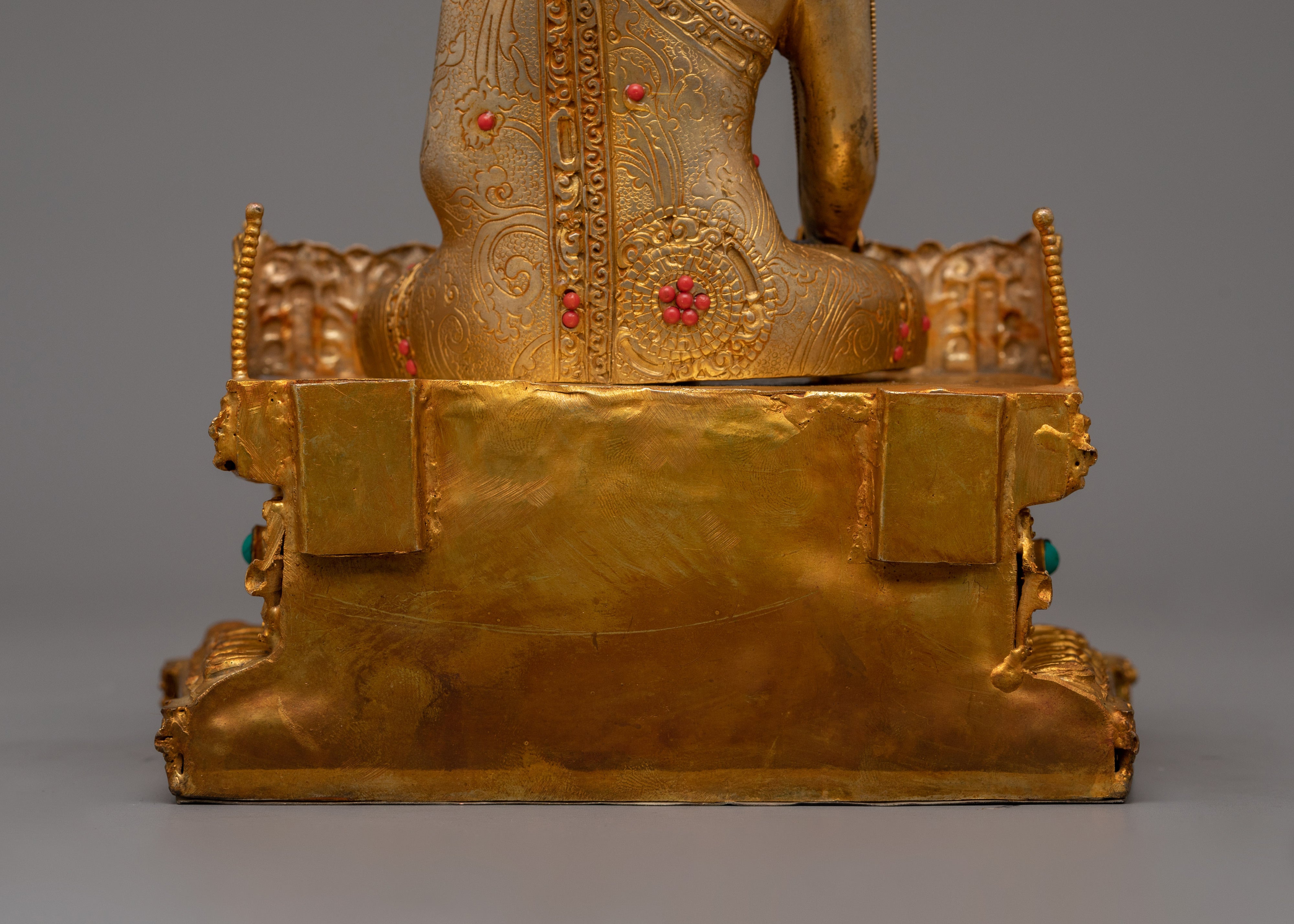 Lapis Stone Shakyamuni Buddha Statue | 24K Gold Gilded Artwork