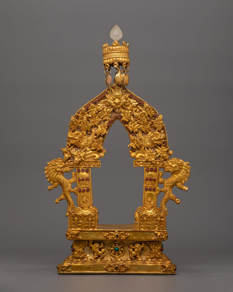 Lapis Stone Shakyamuni Buddha Statue | 24K Gold Gilded Artwork