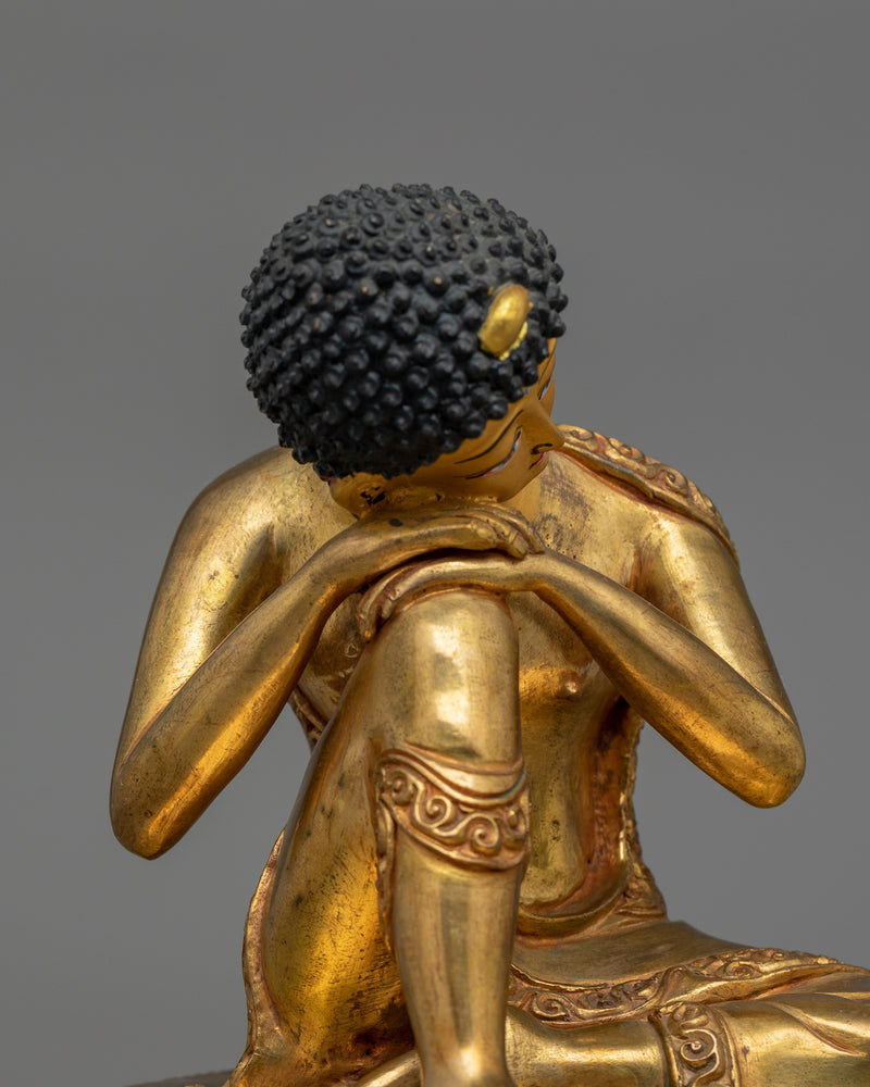 Handmade Tibetan Sculpture of Buddha | 24K Gold Gilded Copper Sculpture