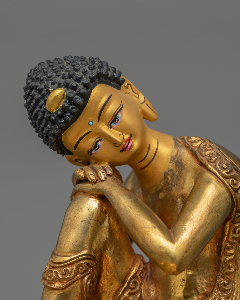 Handmade Tibetan Sculpture of Buddha | 24K Gold Gilded Copper Sculpture