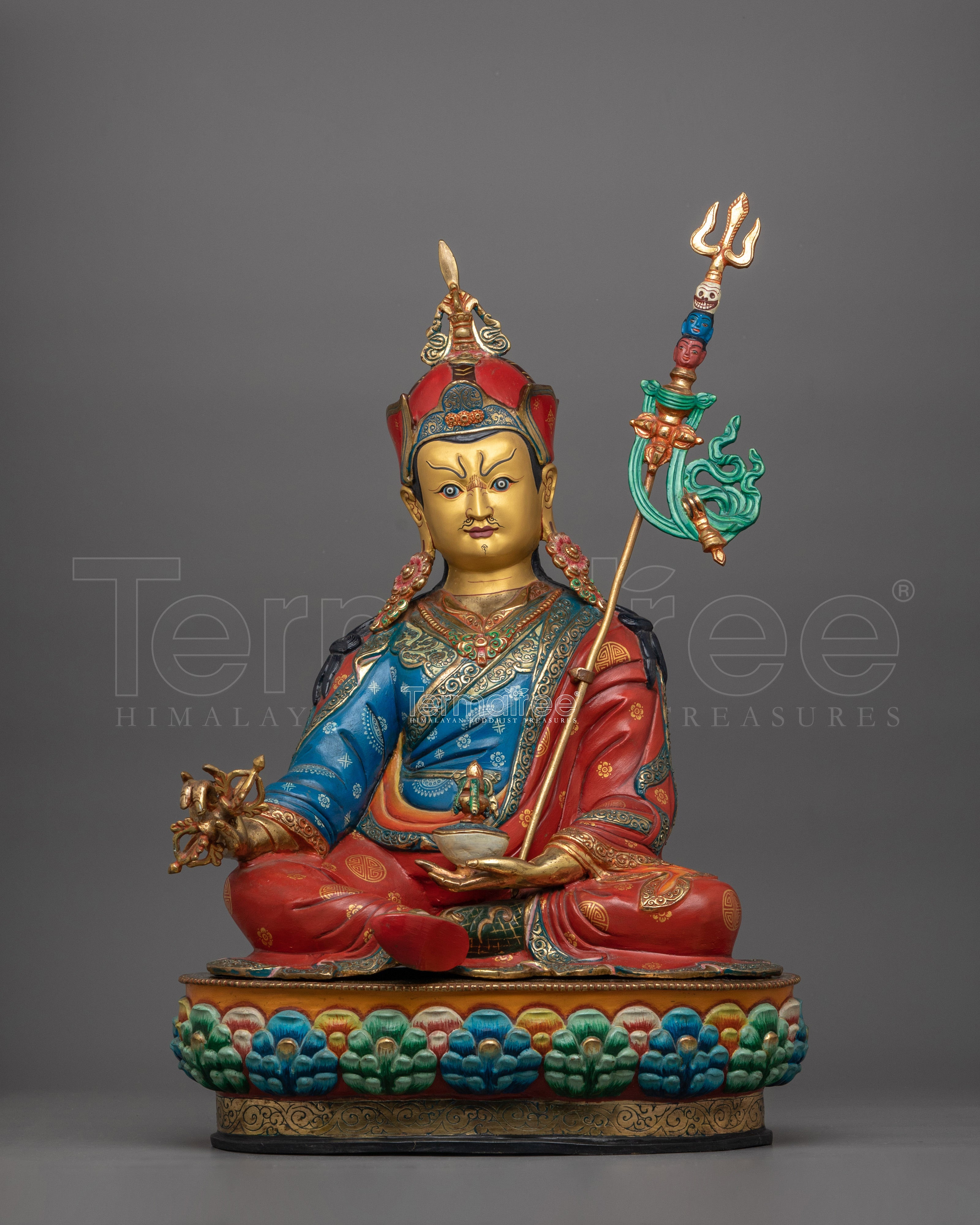 Handmade Figurine of Tantric Teacher Guru Rinpoche | The Vajra Guru of Tibet