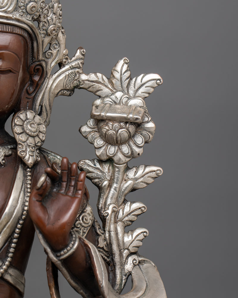 Handmade Tibetan Figurine of Manjushri | Bodhisattva of Wisdom and Knowledge
