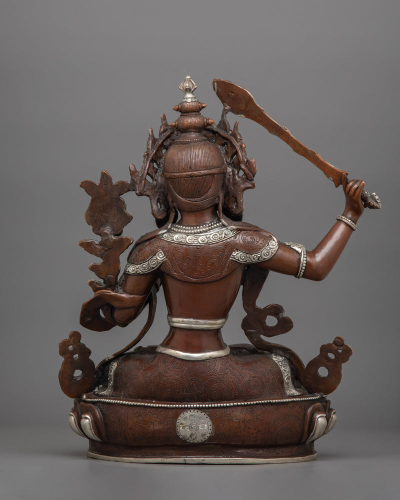 Handmade Tibetan Figurine of Manjushri | Bodhisattva of Wisdom and Knowledge