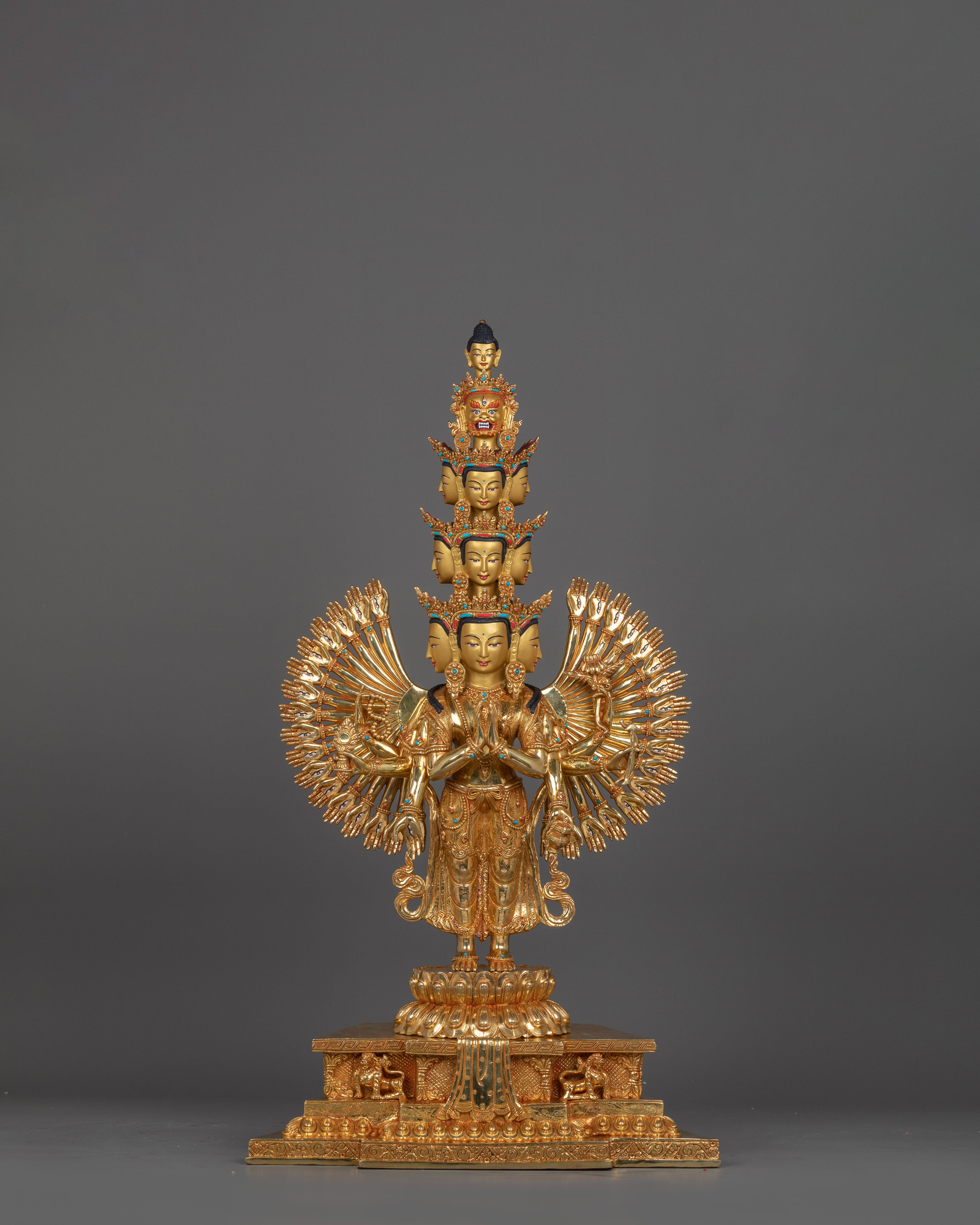 Handcrafted 31.9 Inch 1000-Armed Chenrezig | Traditional Sacred Artwork