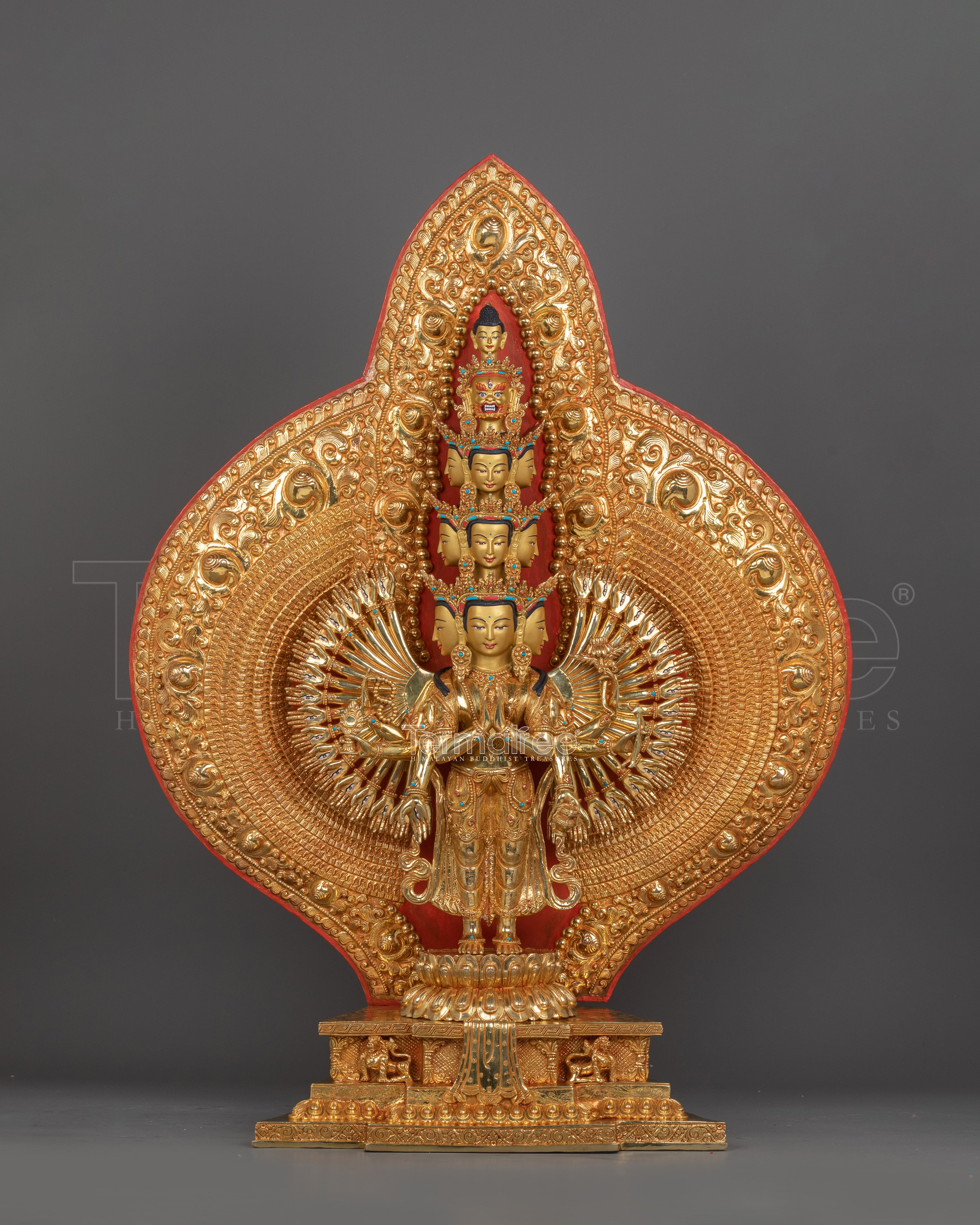 Handcrafted 31.9 Inch 1000-Armed Chenrezig | Traditional Sacred Artwork