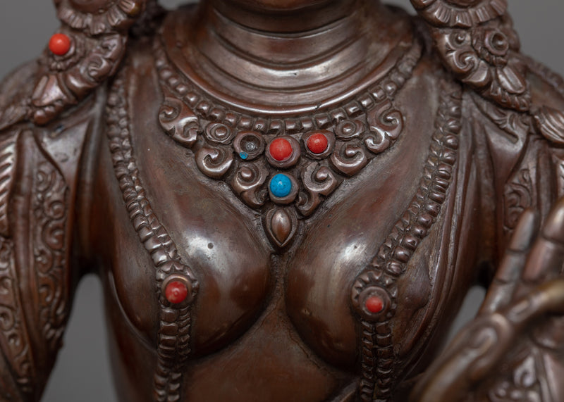 Himalayan Statue of Buddhist Deity Green Tara | Goddess of Protection