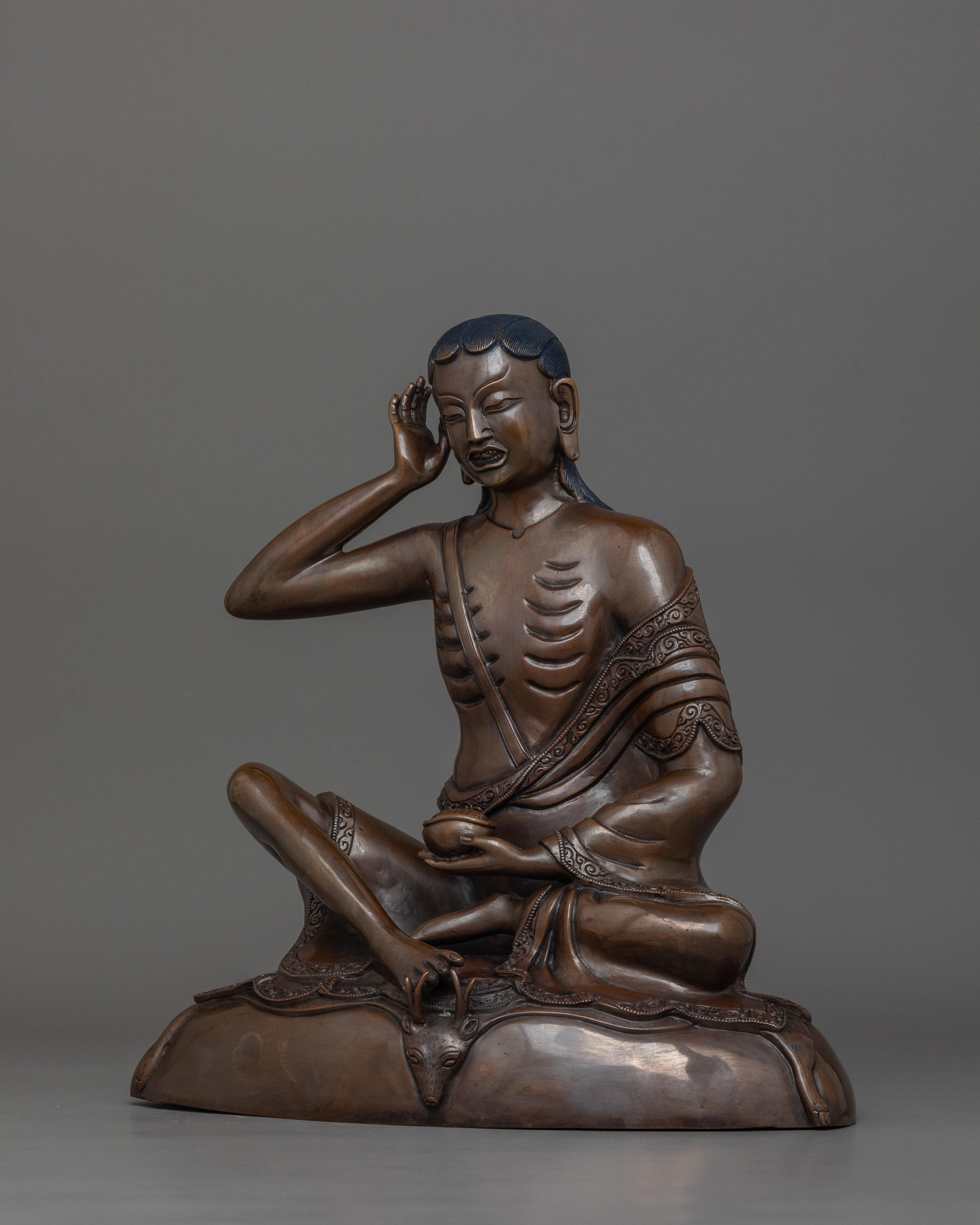 Handmade Himalayan Guru Milarepa Statue | Tibetan Master of Wisdom and Enlightenment