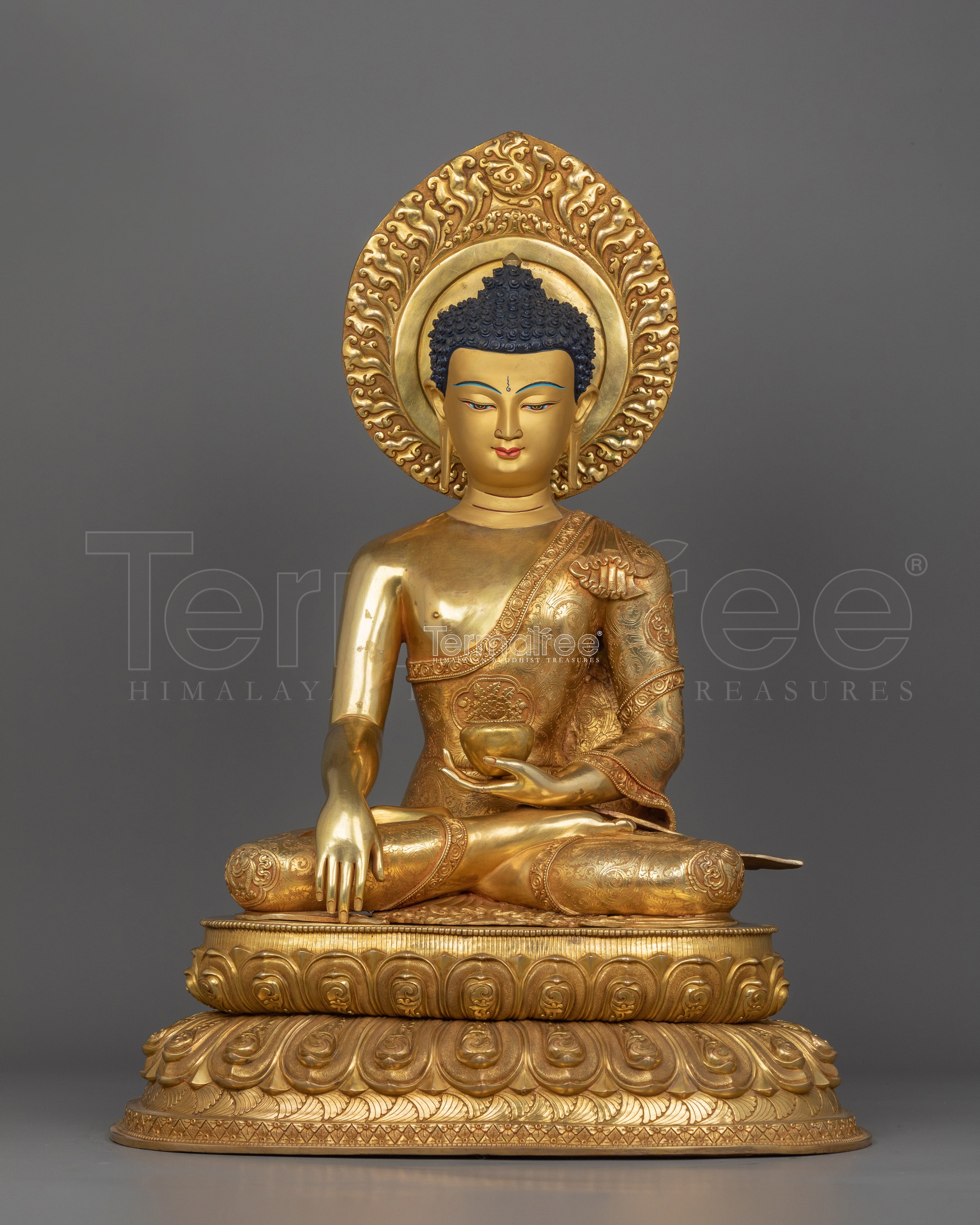Himalayan Sculpture of Meditating Buddha Shakyamuni | Buddha of Light and Compassion