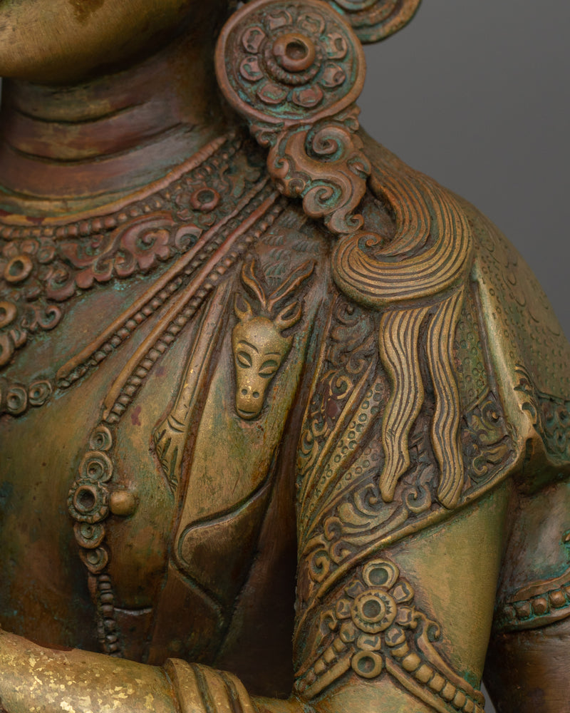 Antique Finish 4 Armed Chenrezig Statue | Helping Goddess Sculpture
