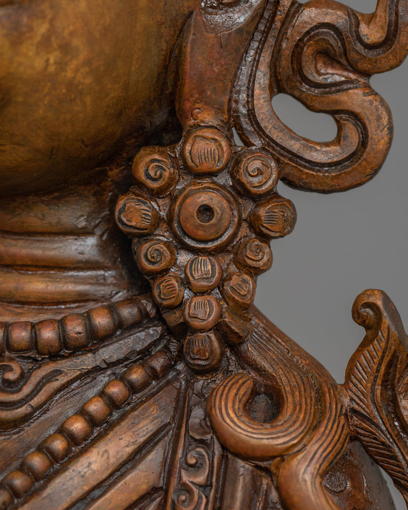 Handmade Green Tara Protector Deity | Oxidized Copper Body