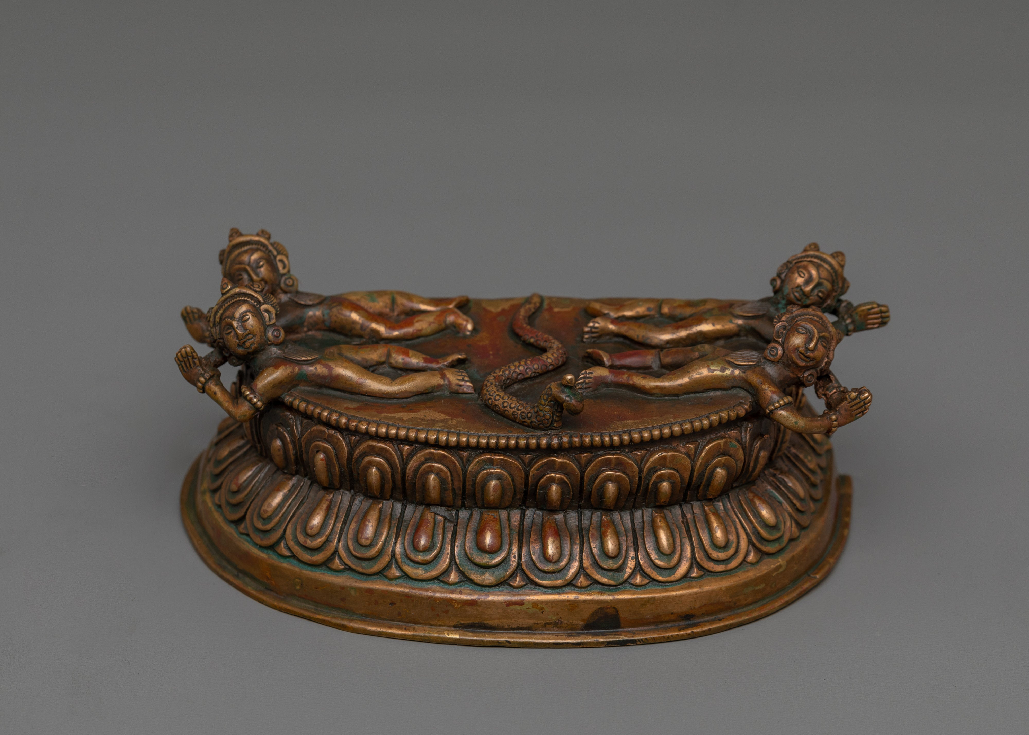 Handmade Buffalo Head Yamantaka  | Oxidized Body Deity