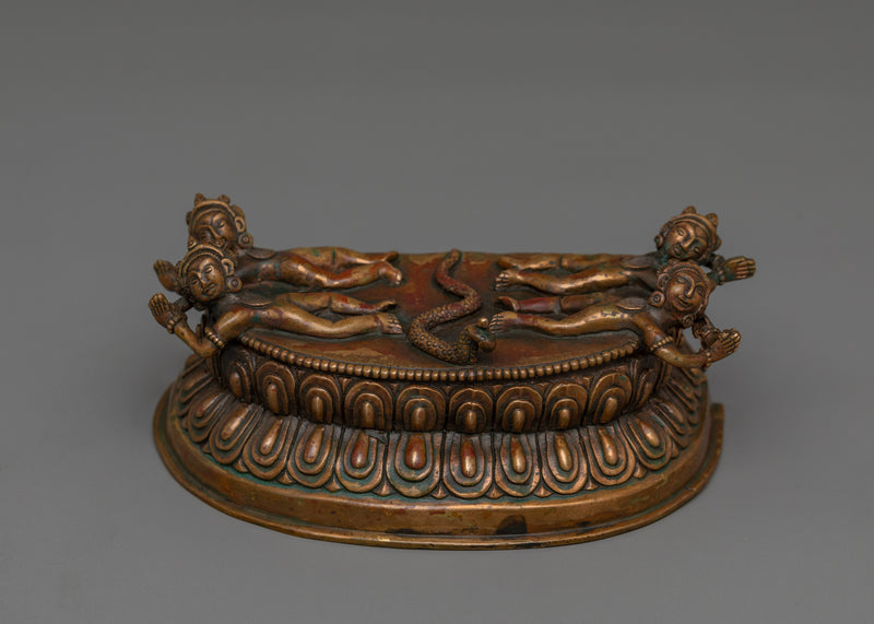 Handmade Buffalo Head Yamantaka  | Oxidized Body Deity