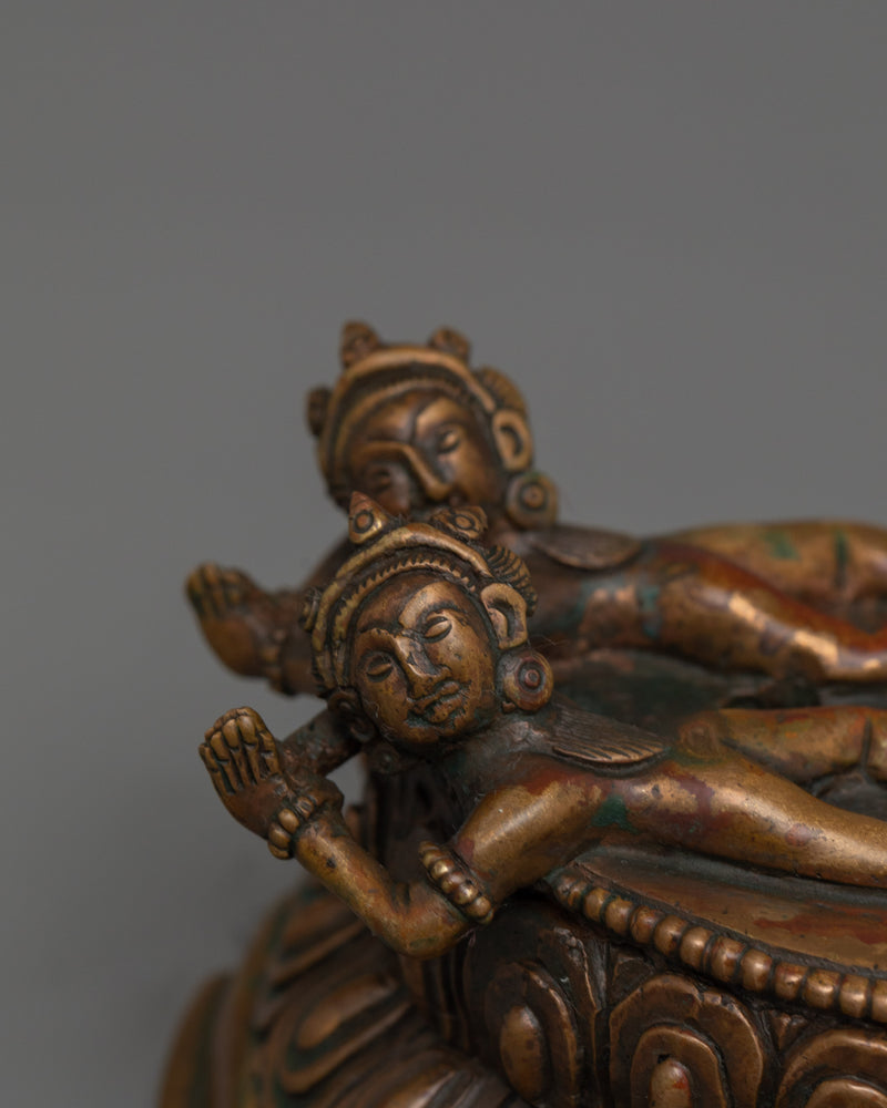 Handmade Buffalo Head Yamantaka  | Oxidized Body Deity