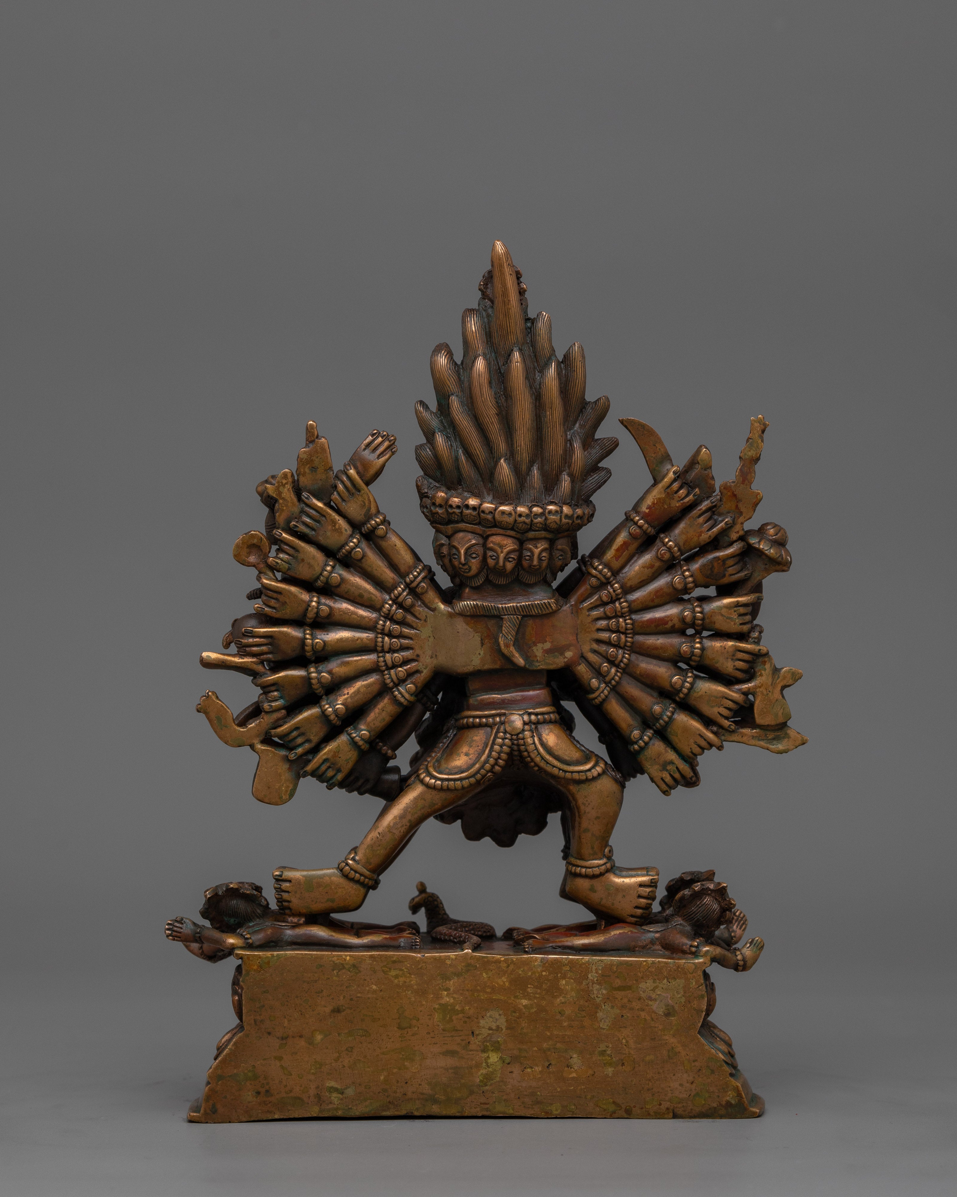 Handmade Buffalo Head Yamantaka  | Oxidized Body Deity