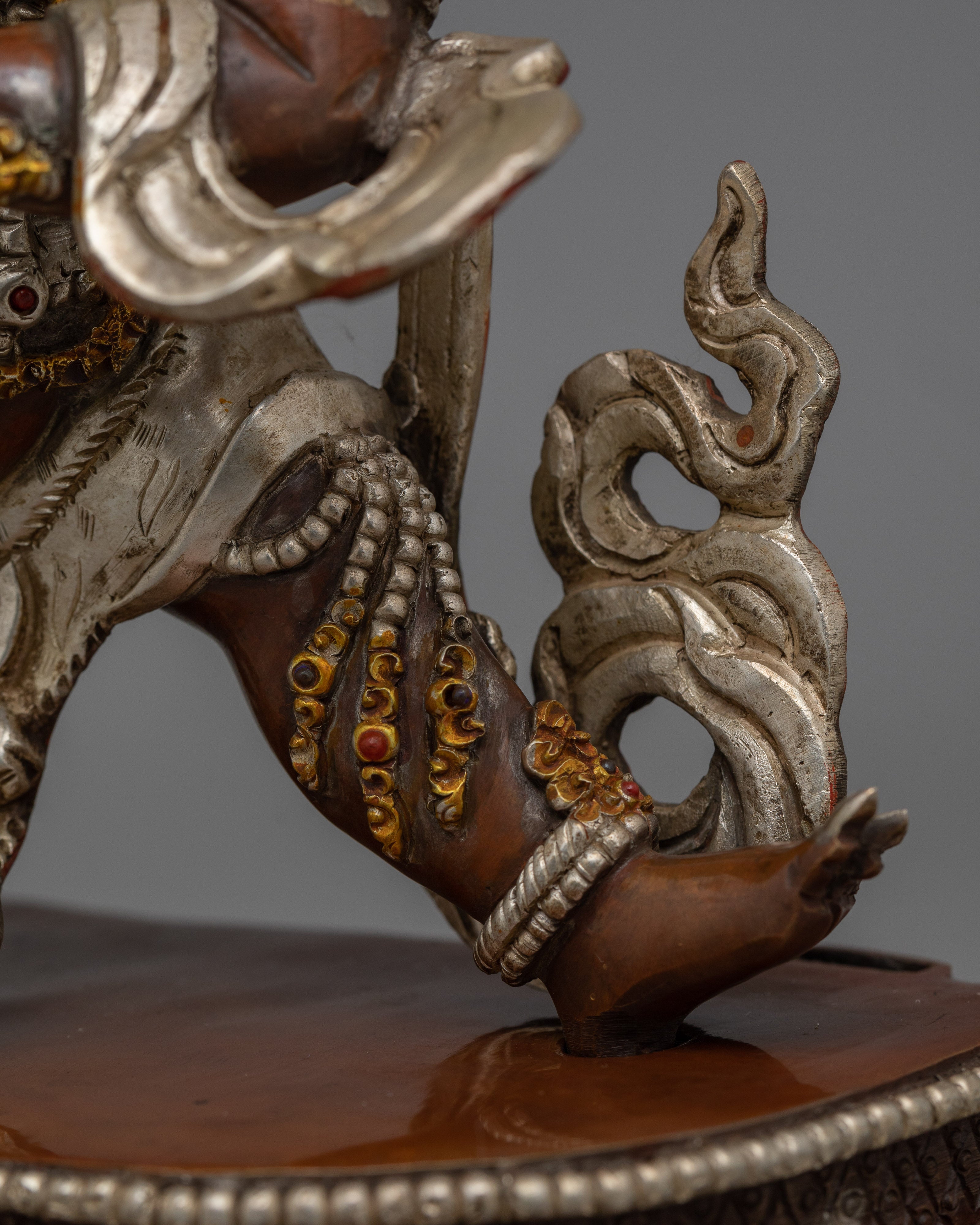 Protection Deity Vajrapani Statue | Silver Plated Statue