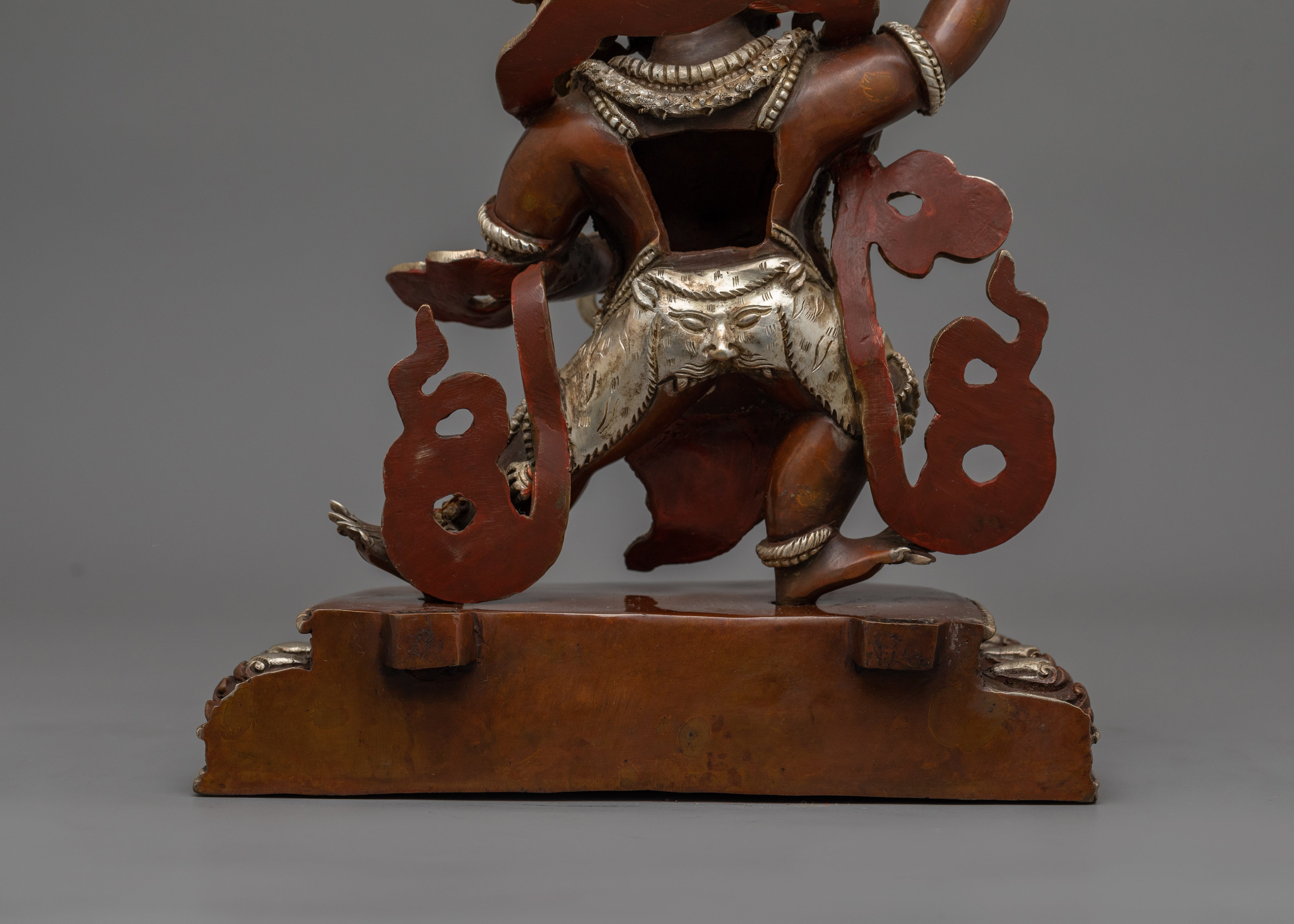 Protection Deity Vajrapani Statue | Silver Plated Statue