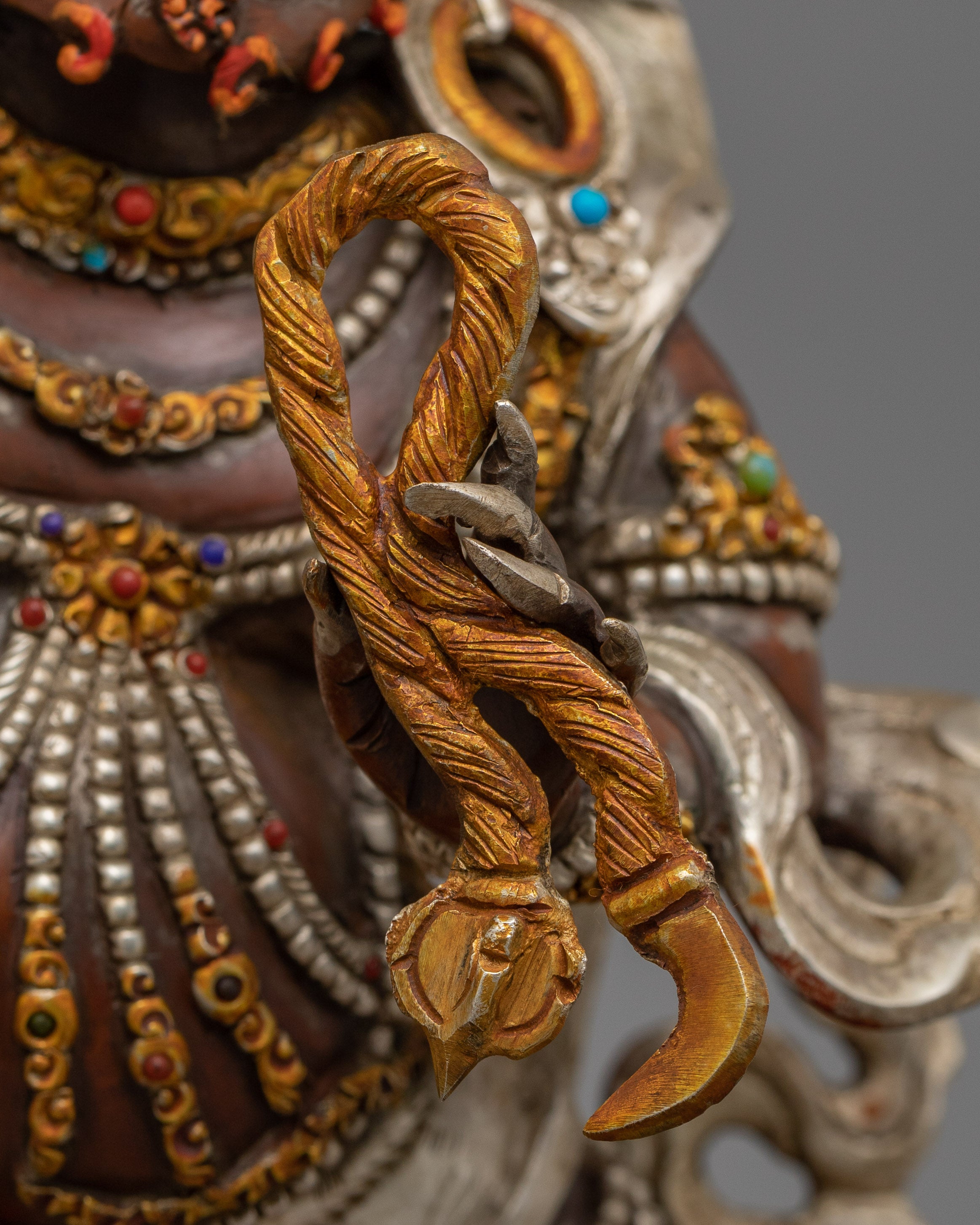 Protection Deity Vajrapani Statue | Silver Plated Statue
