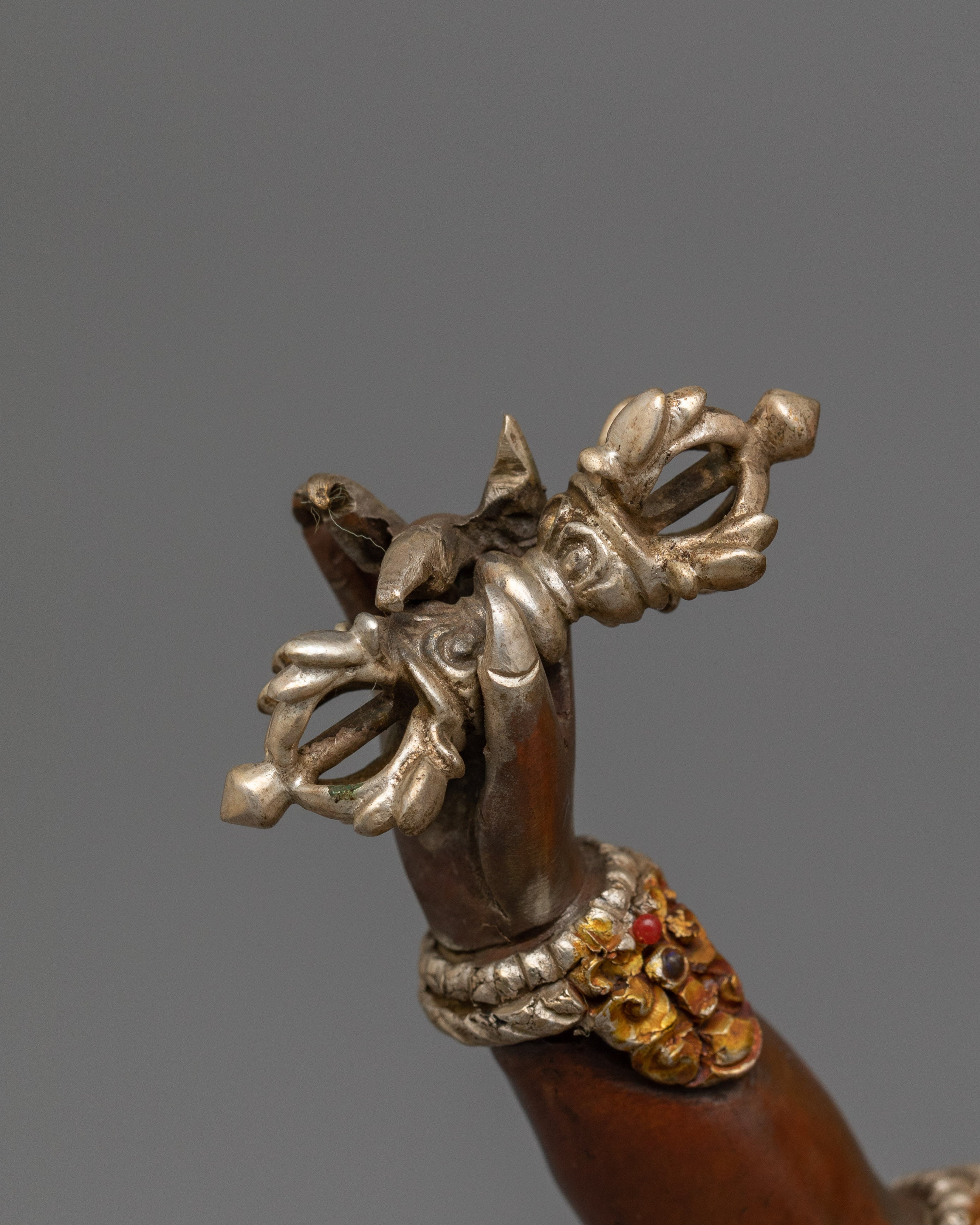 Protection Deity Vajrapani Statue | Silver Plated Statue