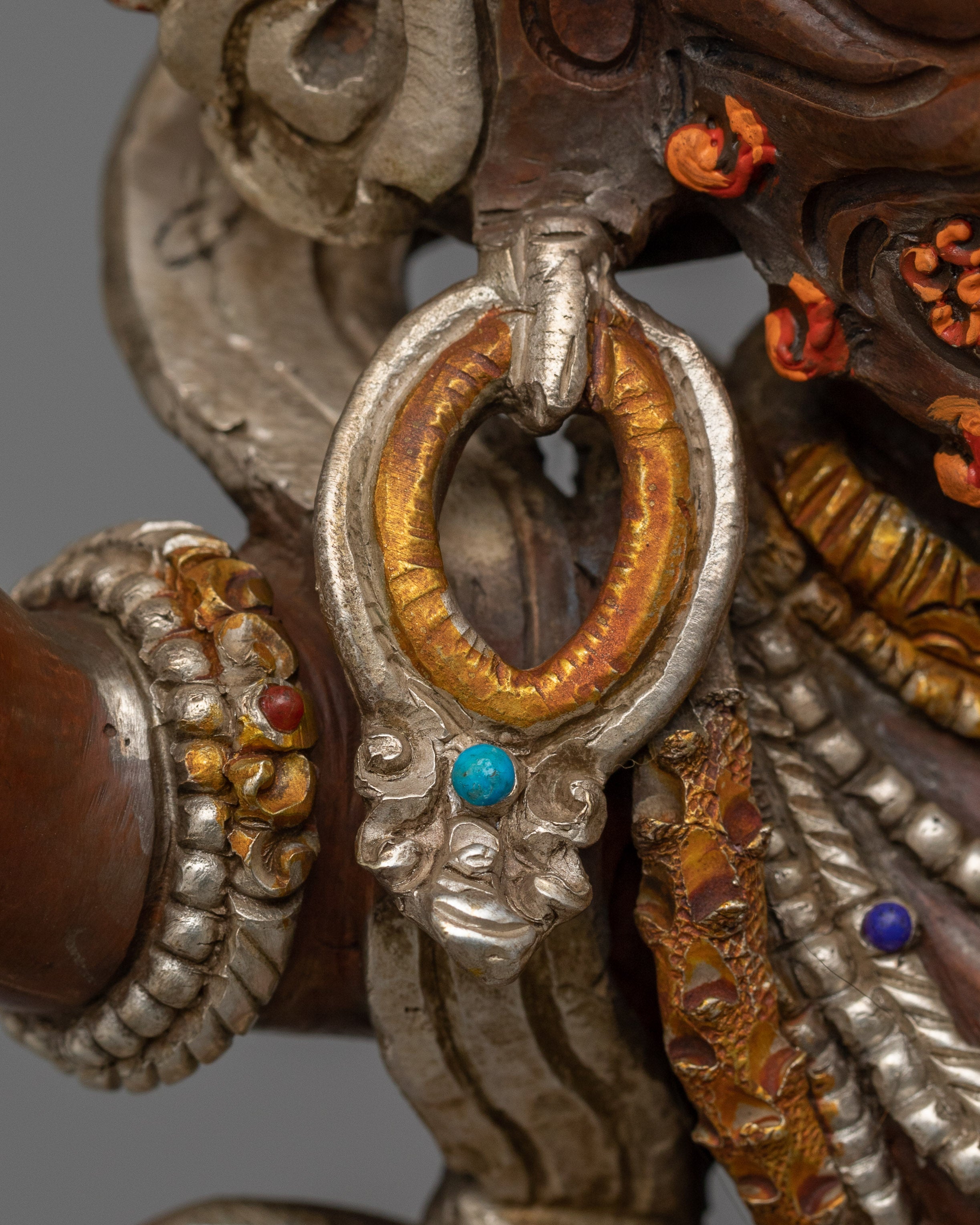 Protection Deity Vajrapani Statue | Silver Plated Statue
