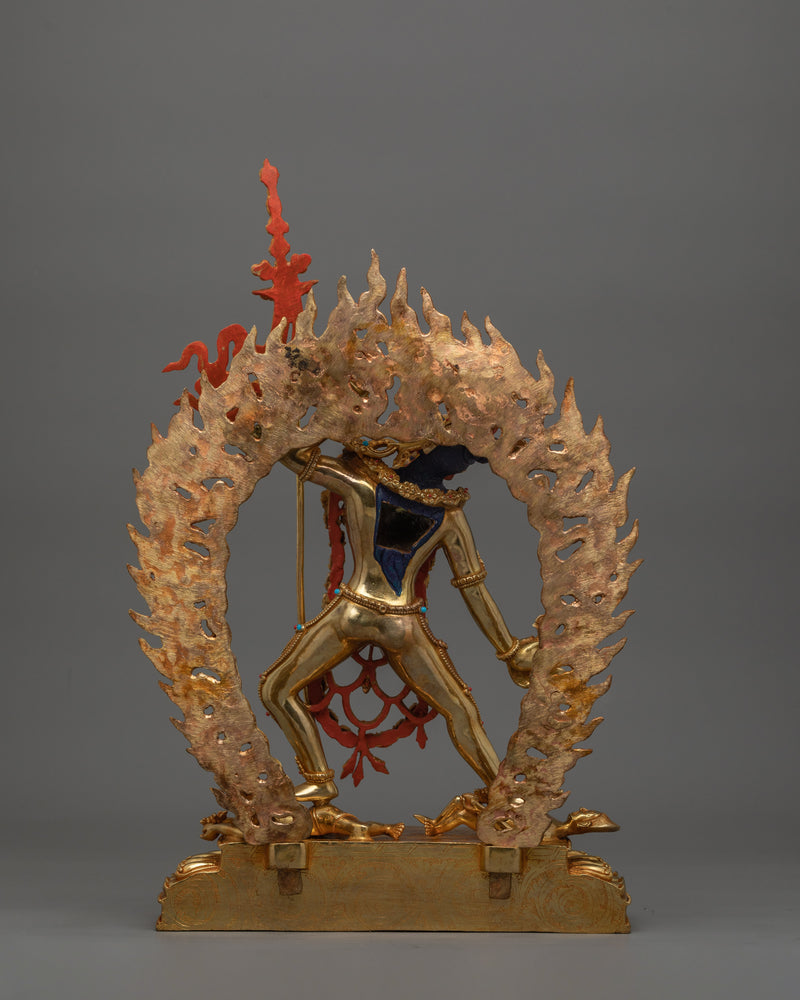 24k Gold Gilded Vajrayogini Statue | Handmade Wrathful Female Deity