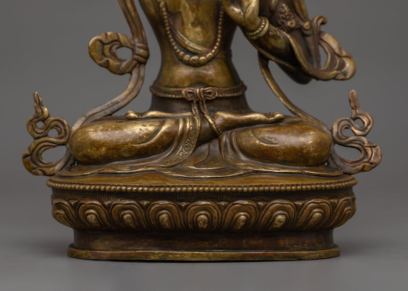 Historical Deity Manjushri Statue | Tibetan Bodhisattva Wisdom Deity