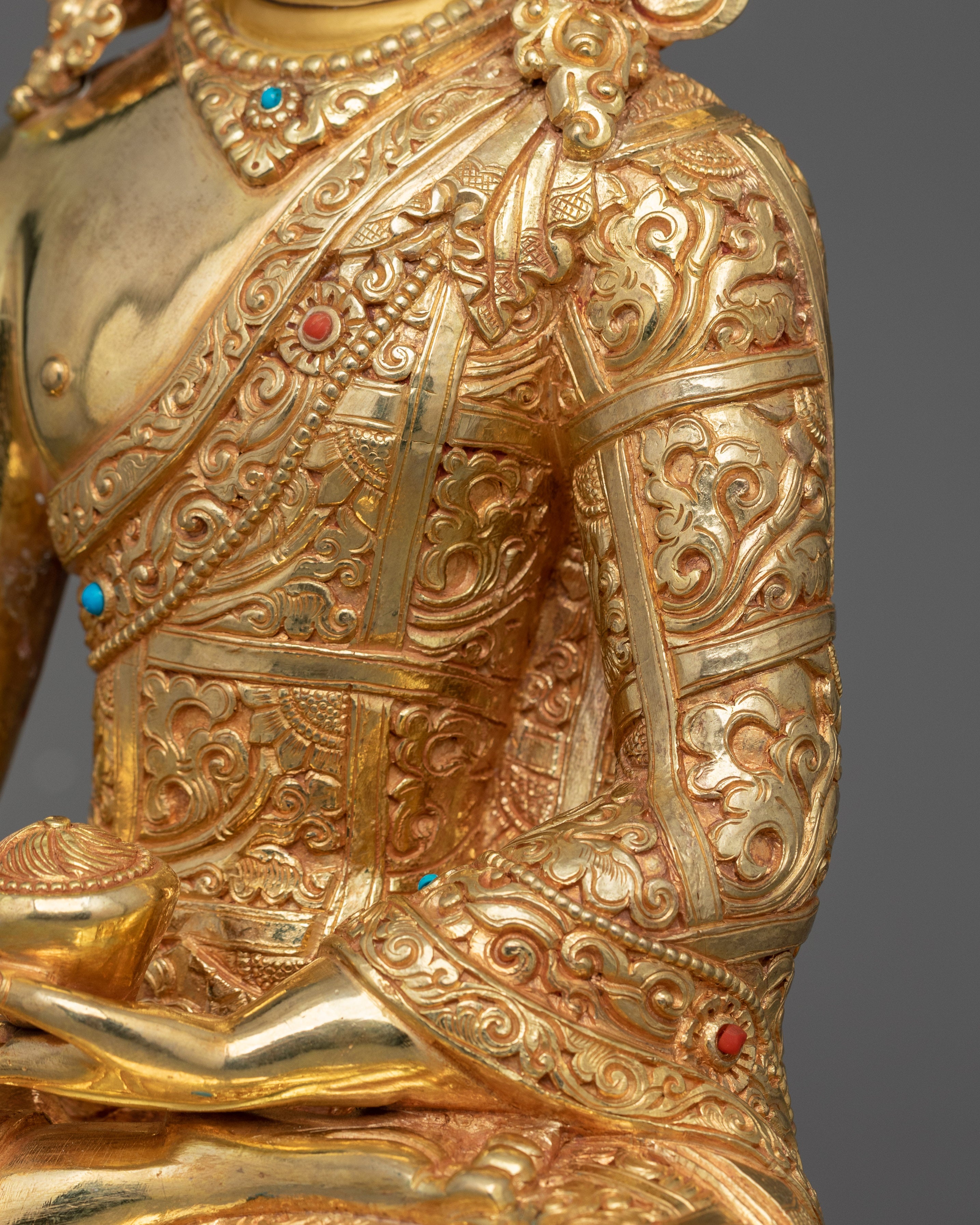 Handmade Crown Shakyamuni Buddha Figurine | Also Known as Teacher