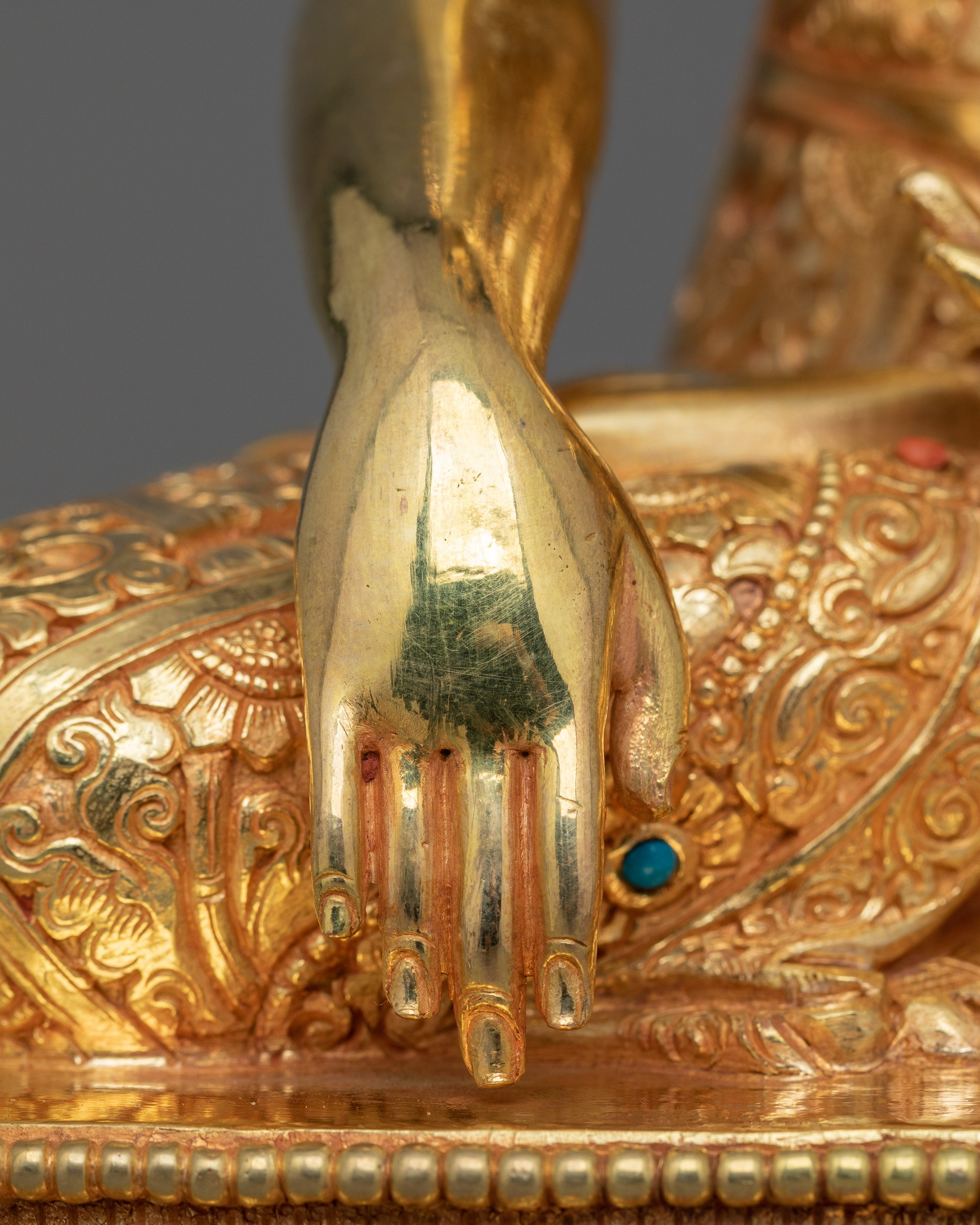 Handmade Crown Shakyamuni Buddha Figurine | Also Known as Teacher