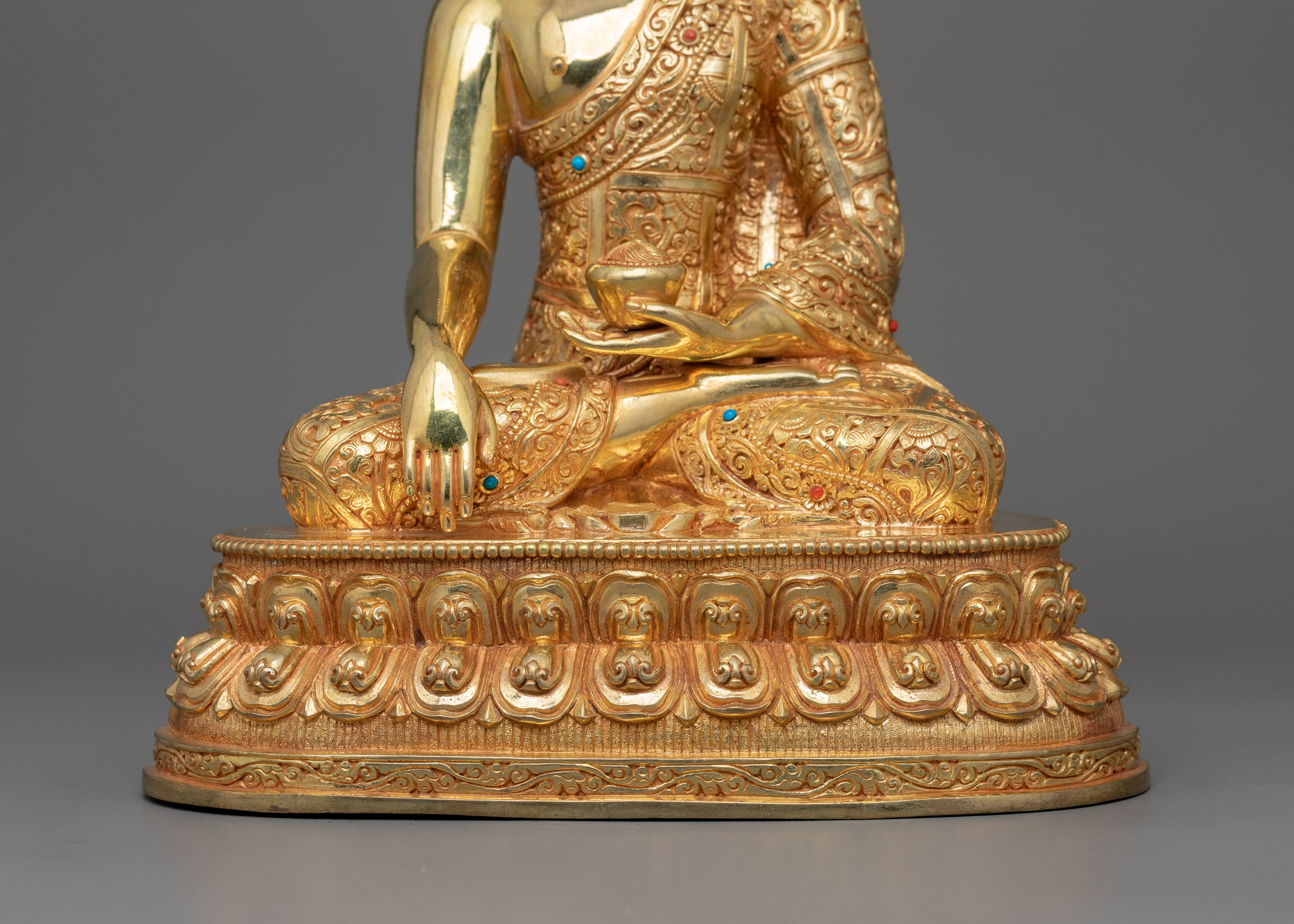 Handmade Crown Shakyamuni Buddha Figurine | Also Known as Teacher