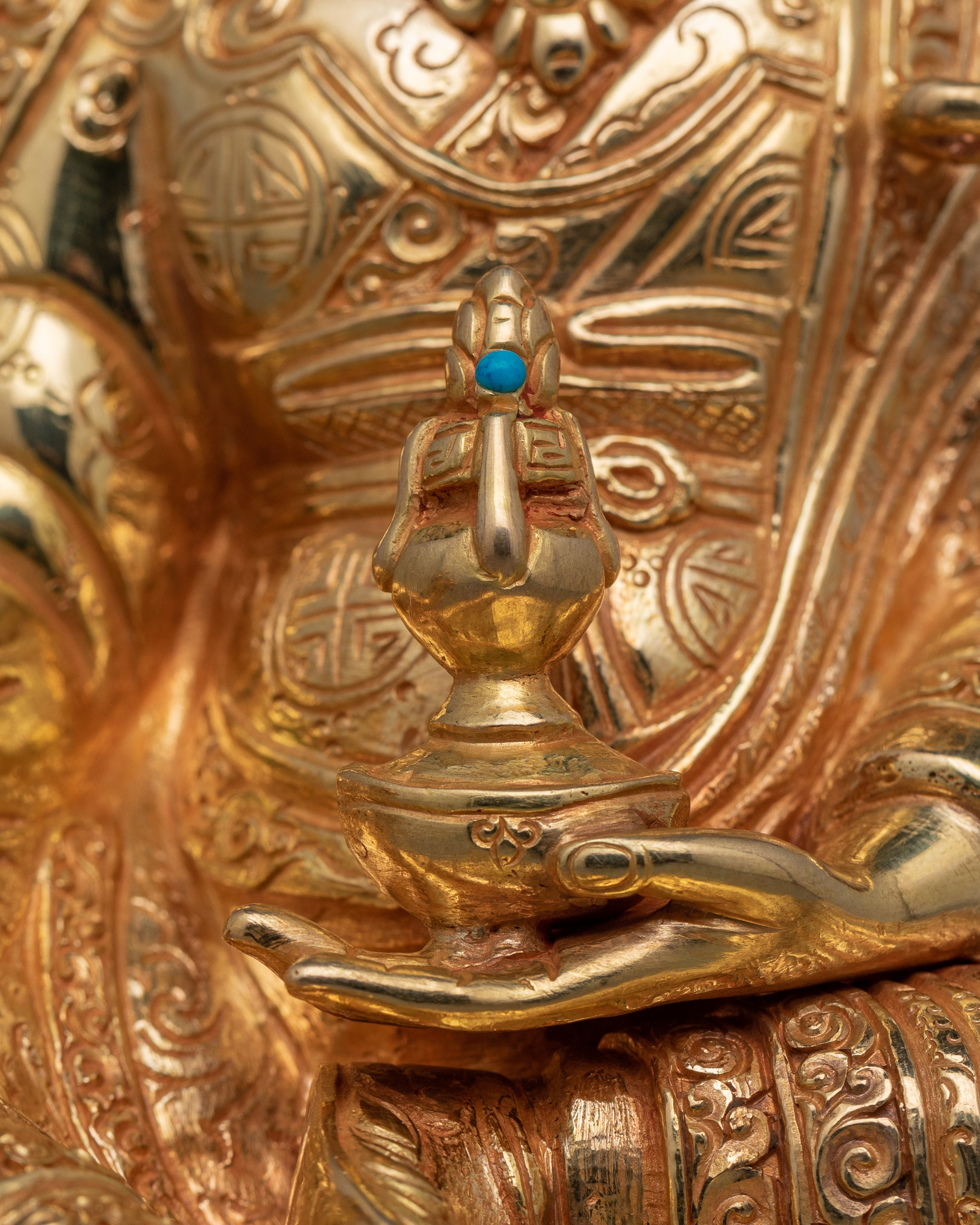 Tibetan Figurine of Lotus Born Guru Rinpoche | Buddha of Wisdom, Spiritual Mastery