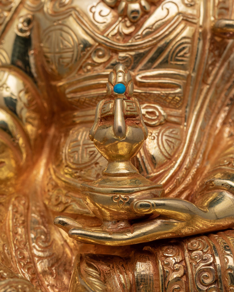 Tibetan Figurine of Lotus Born Guru Rinpoche | Buddha of Wisdom, Spiritual Mastery