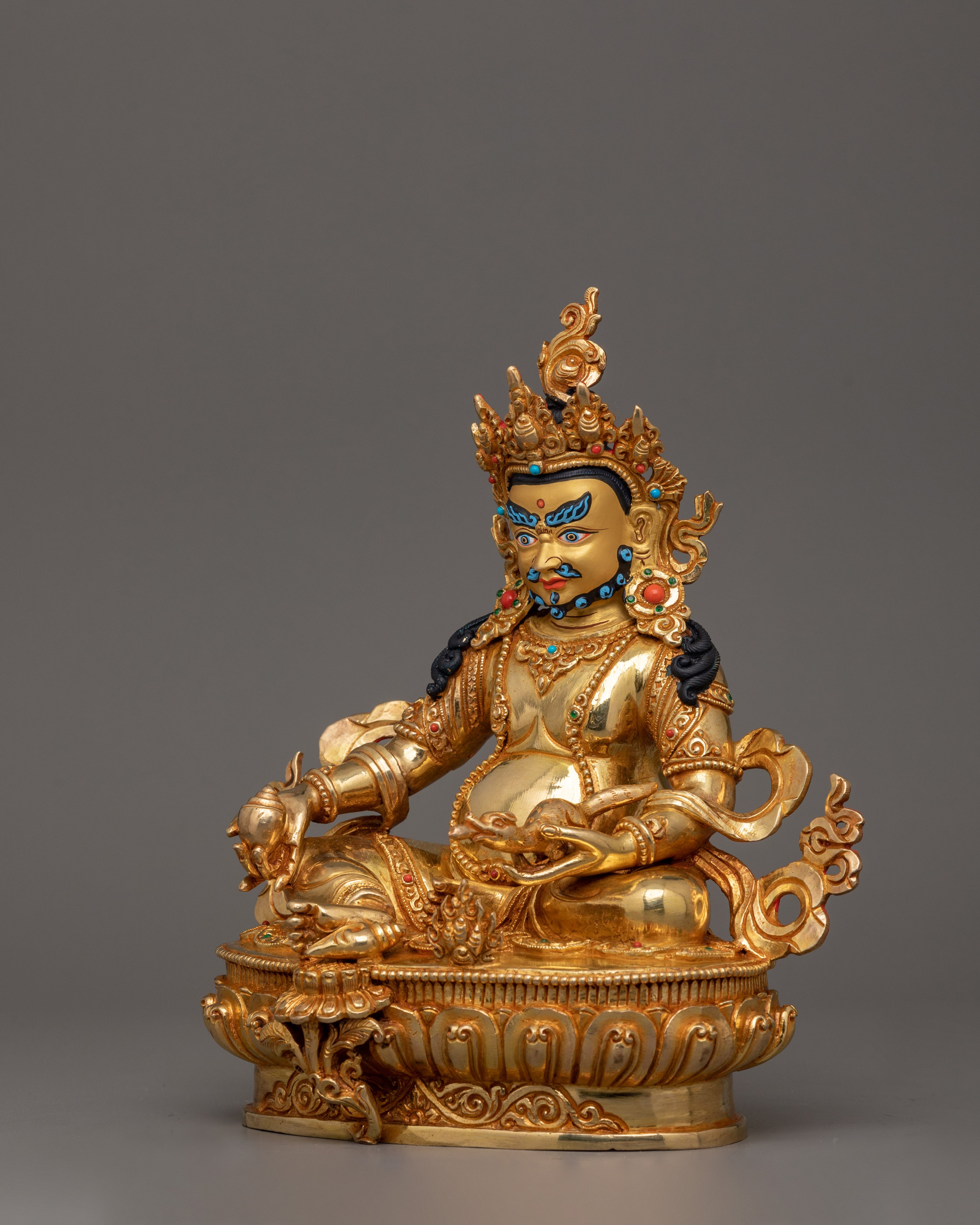 Handmade Figurine of Wealth Deity Dzambhala | Buddha of Prosperity and Abundance