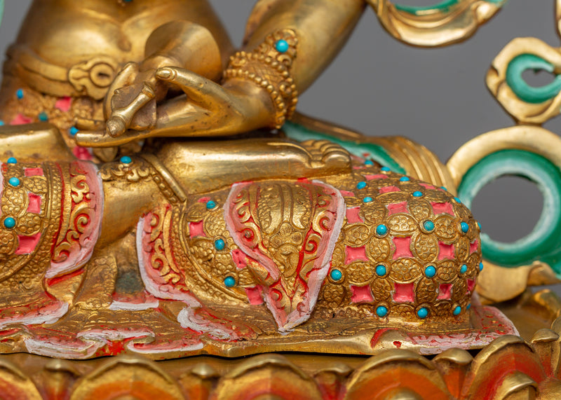 Vajrasattva With Beautiful Handcarved Gemstones Statue | Traditional Artwork