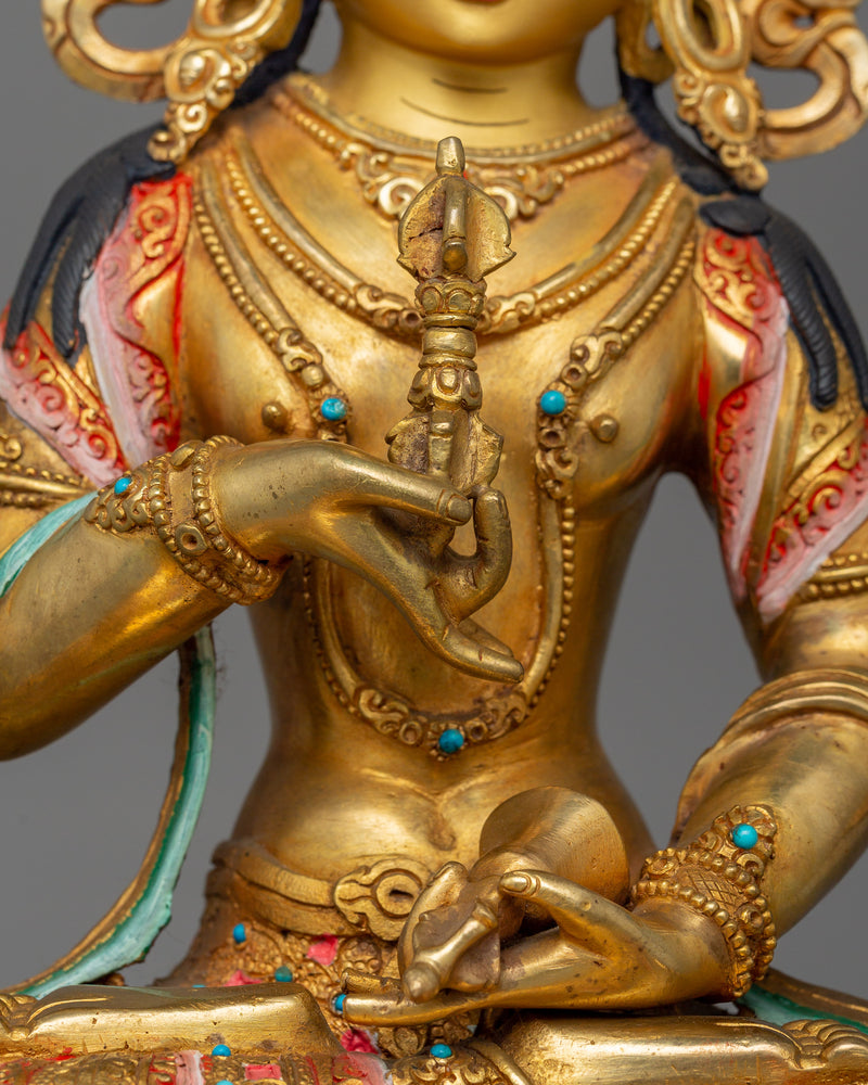 Vajrasattva With Beautiful Handcarved Gemstones Statue | Traditional Artwork