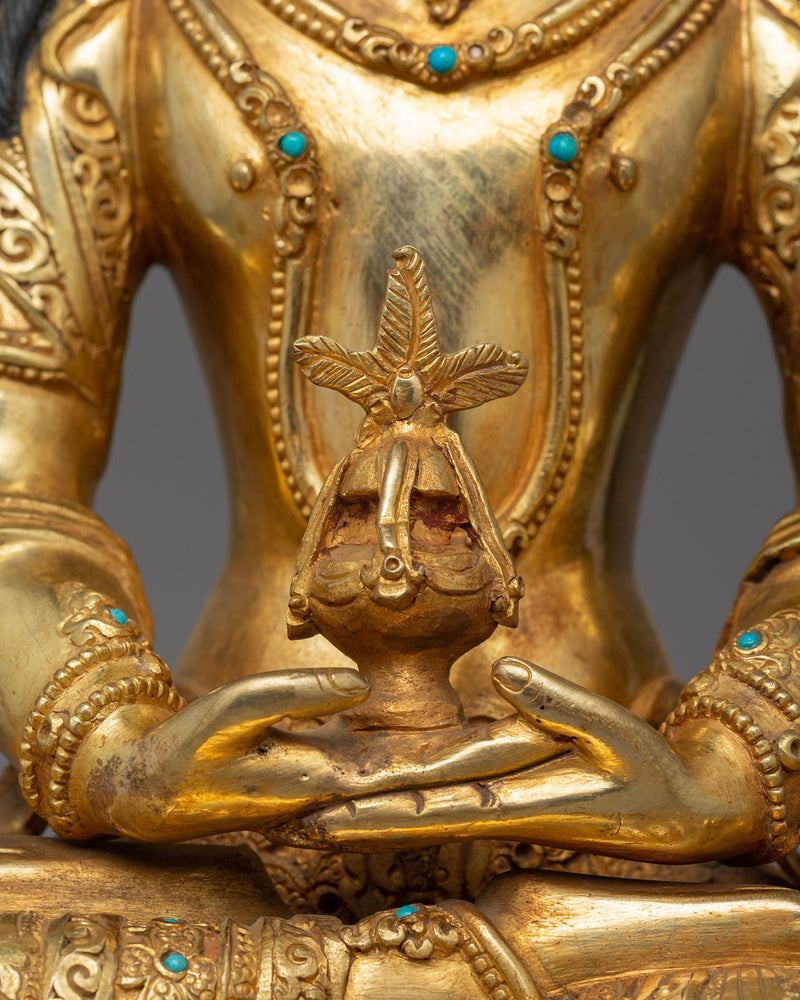 Handmade Figurine of Long Life Amitayus | The Buddha of Longevity and Immortality