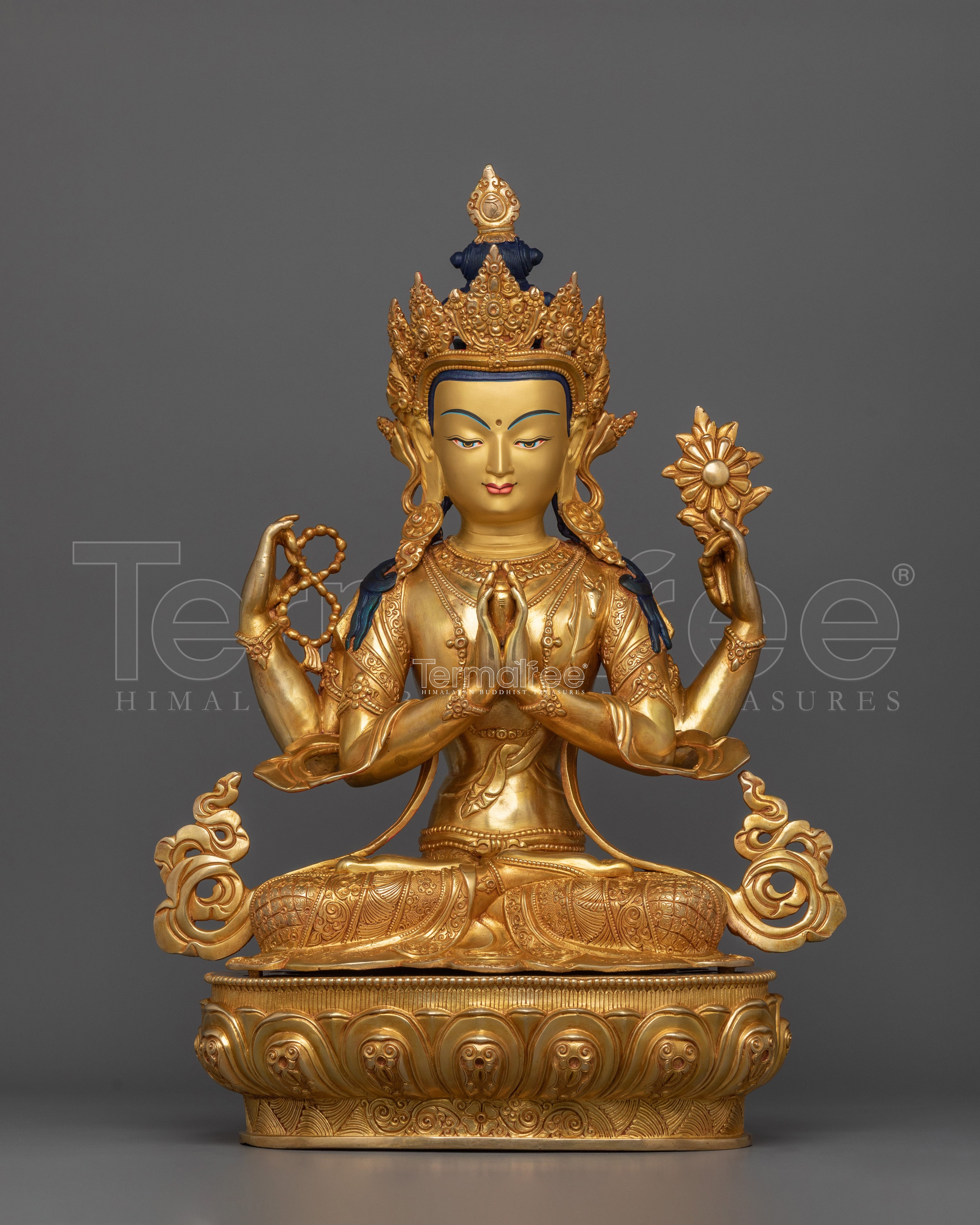 Handmade Chenrezig Sculpture | Buddha of Healing and Universal Love