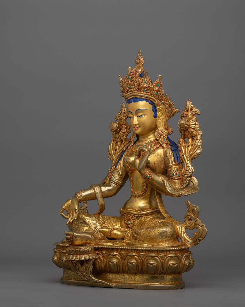 Buddhist Green Tara Goddess Statue | Divine Feminine Artwork