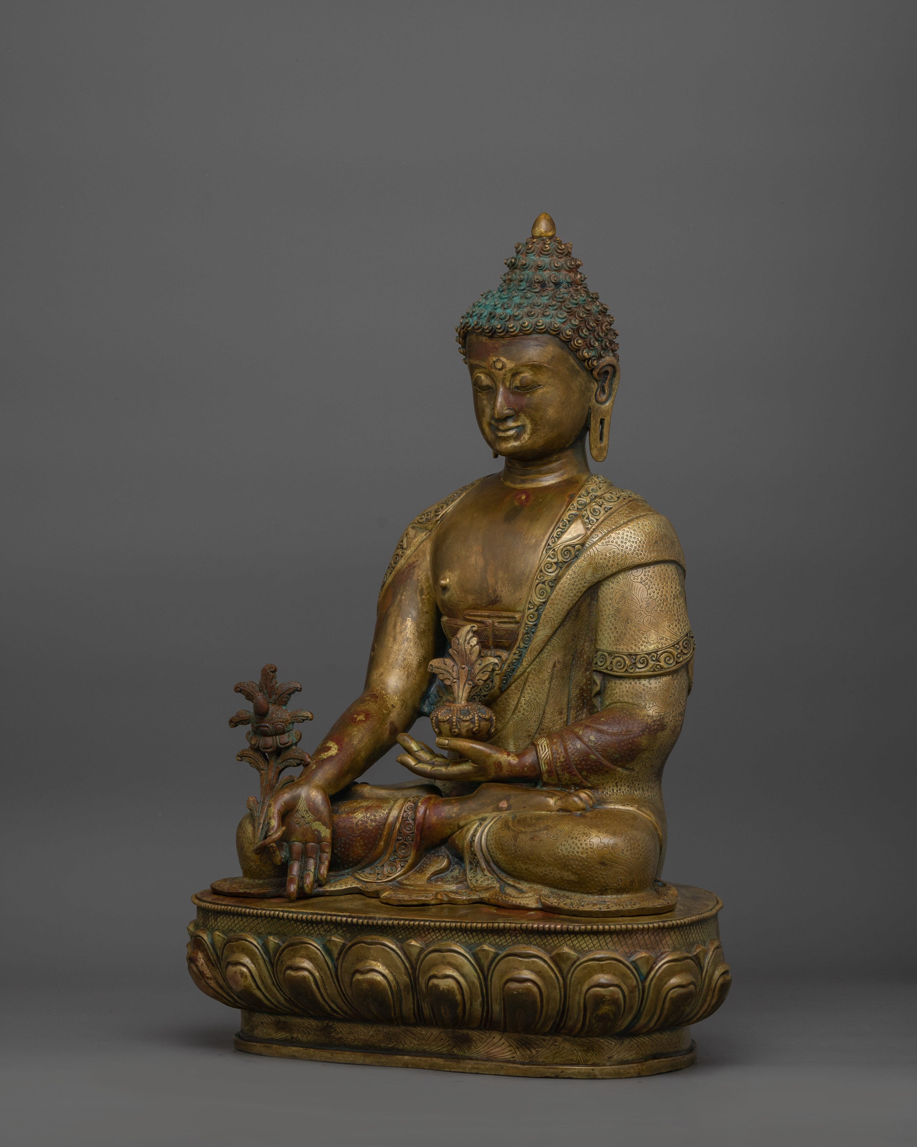Sacred Buddhist Altar Bhaisajyaguru Healing Buddha | Medicine Buddha Statue