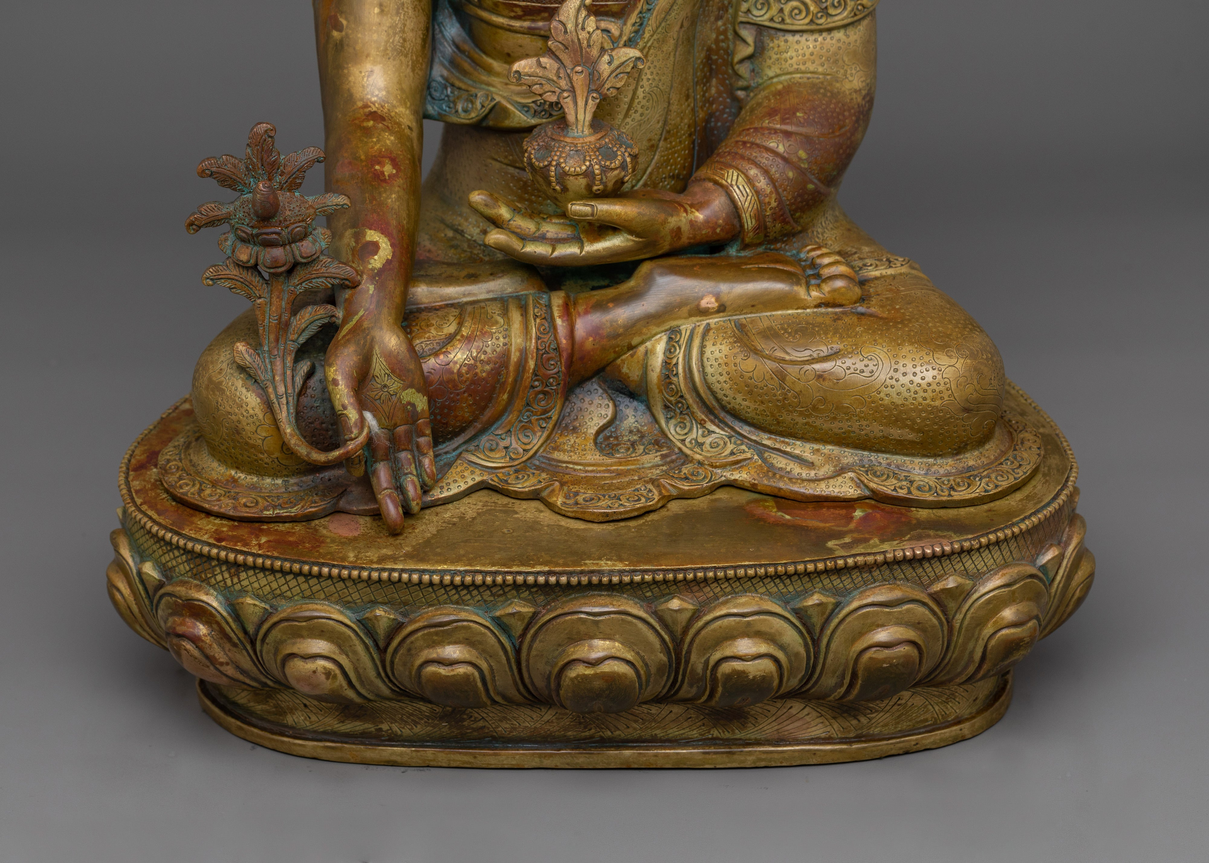 Sacred Buddhist Altar Bhaisajyaguru Healing Buddha | Medicine Buddha Statue