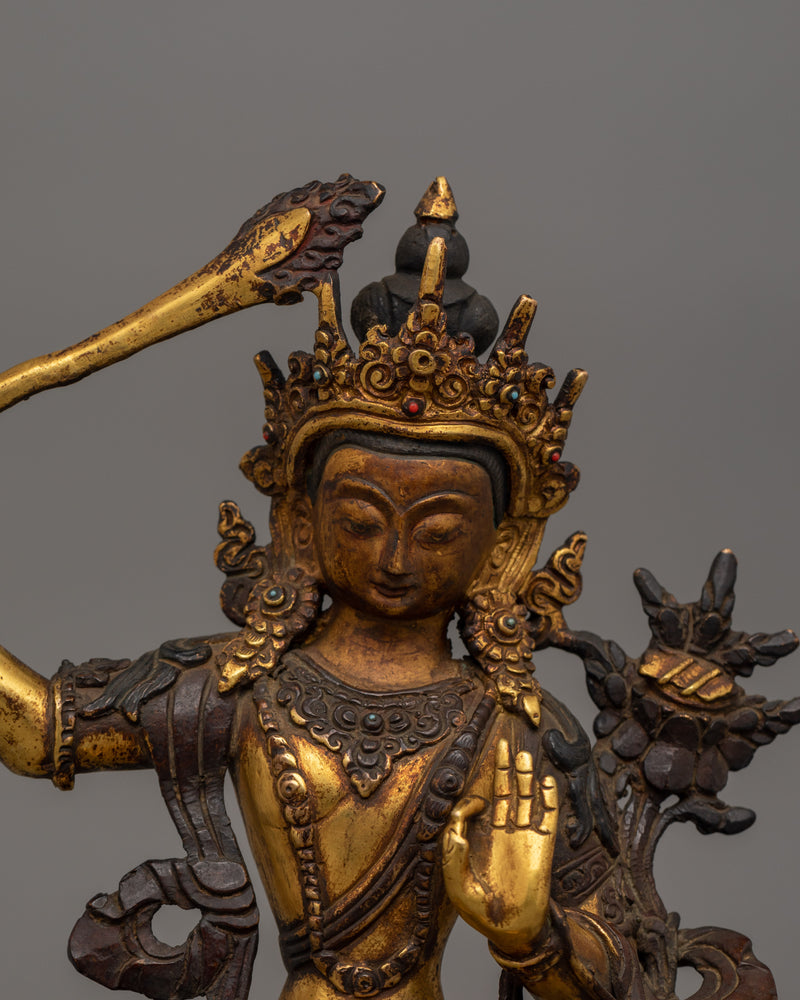 Tibetan Bodhisattva Manjushri Statue | Traditional Artwork